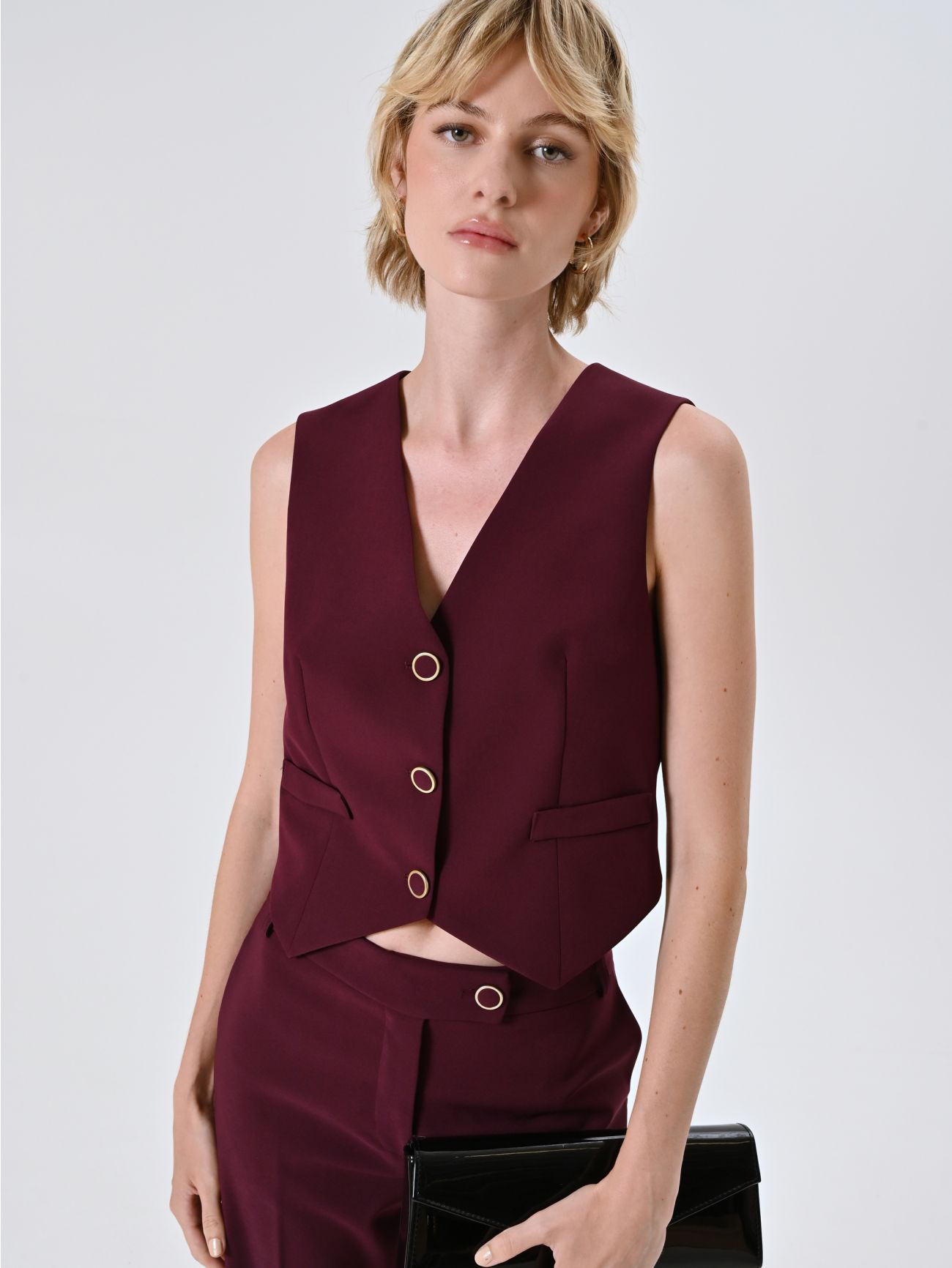 Gilet in Tessuto Tecnico Bordeaux sp_e1