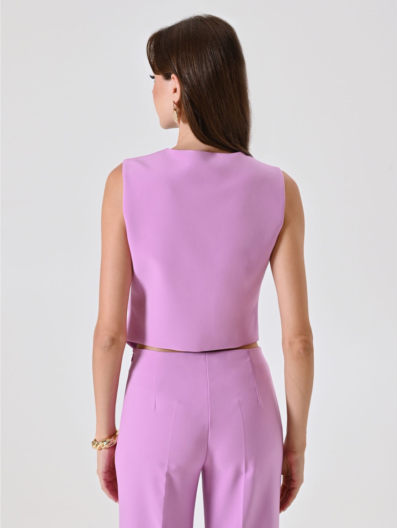 Waistcoat in Orchid Pink Technical Fabric det_3
