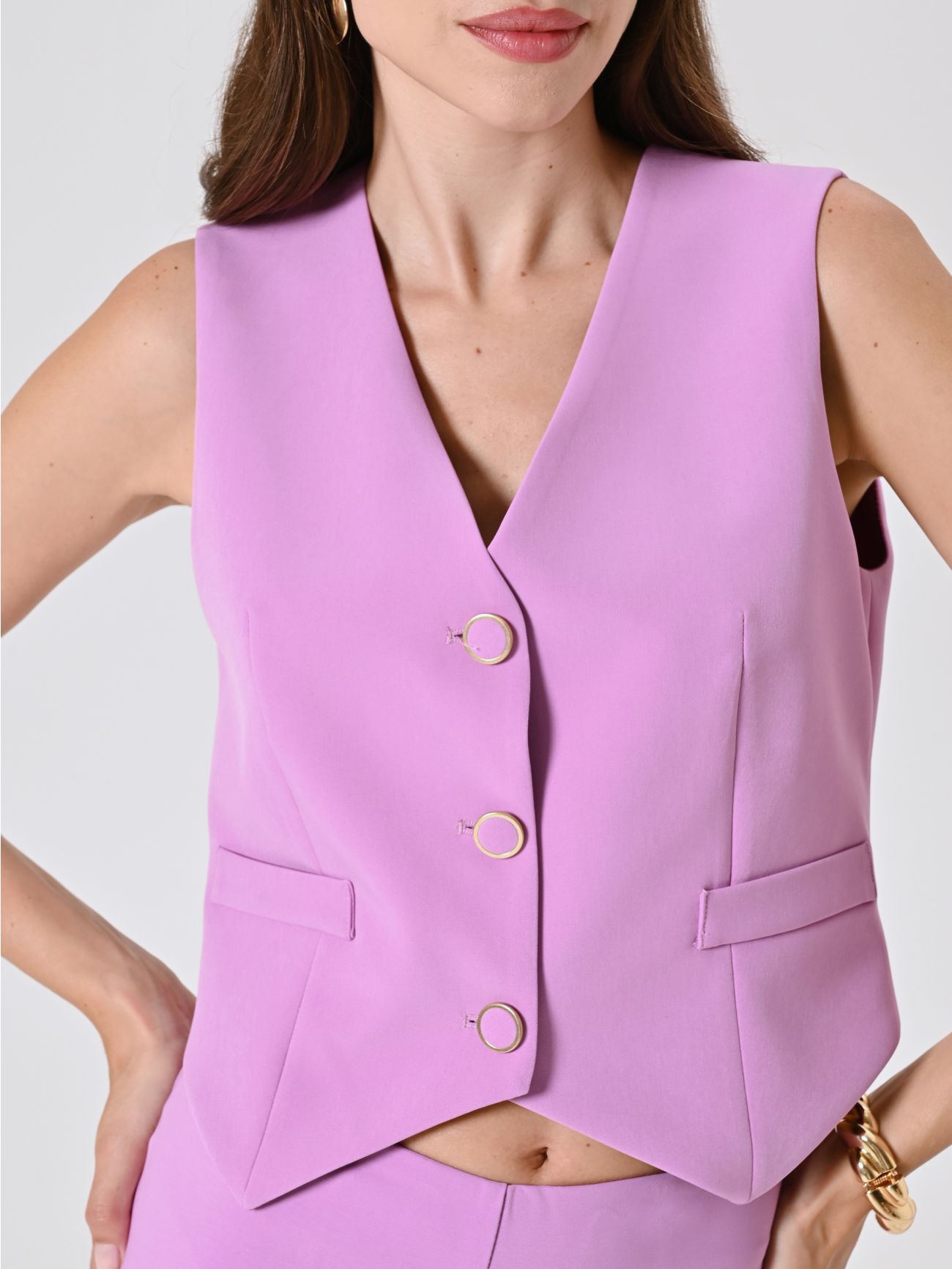 Waistcoat in Orchid Pink Technical Fabric in_i5