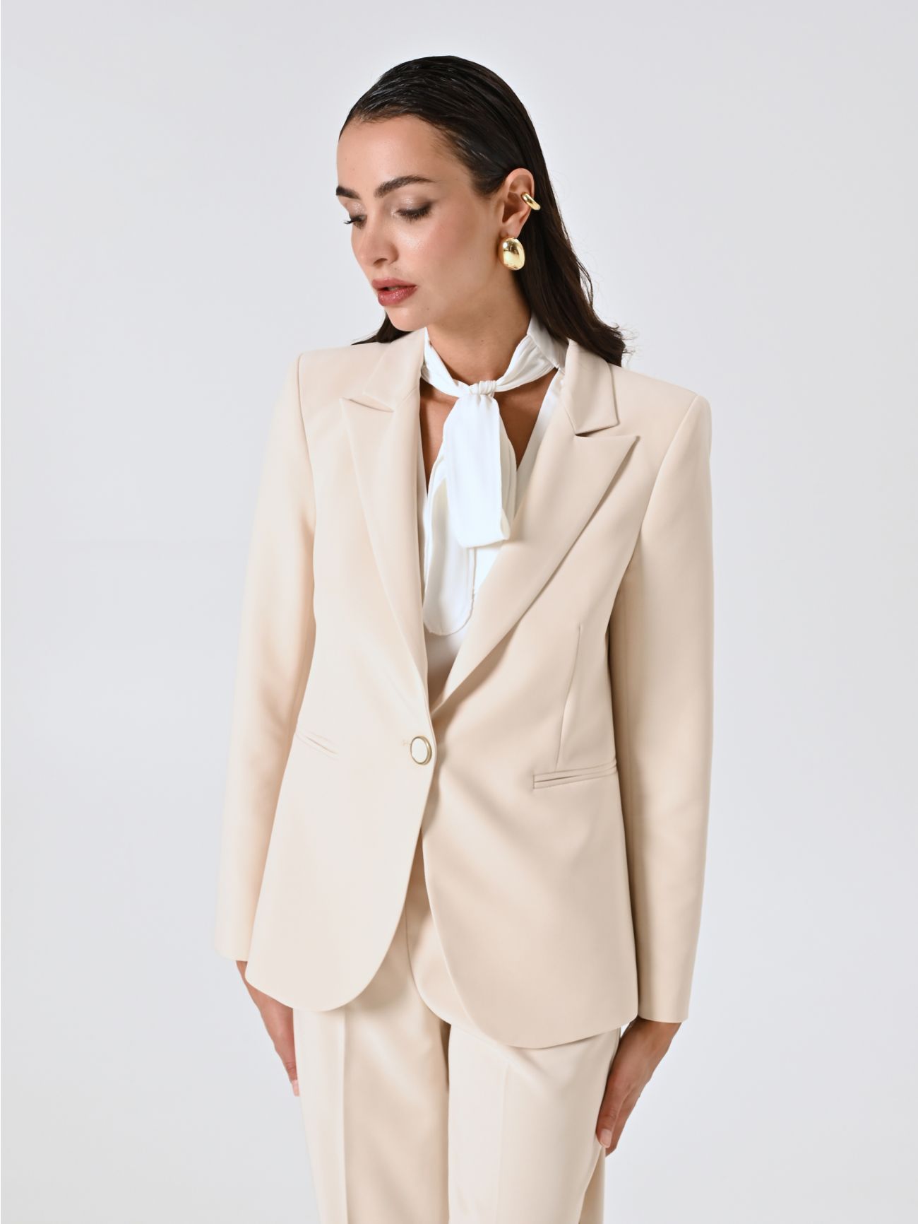 Single-breasted Jacket in Technical Fabric in_i7