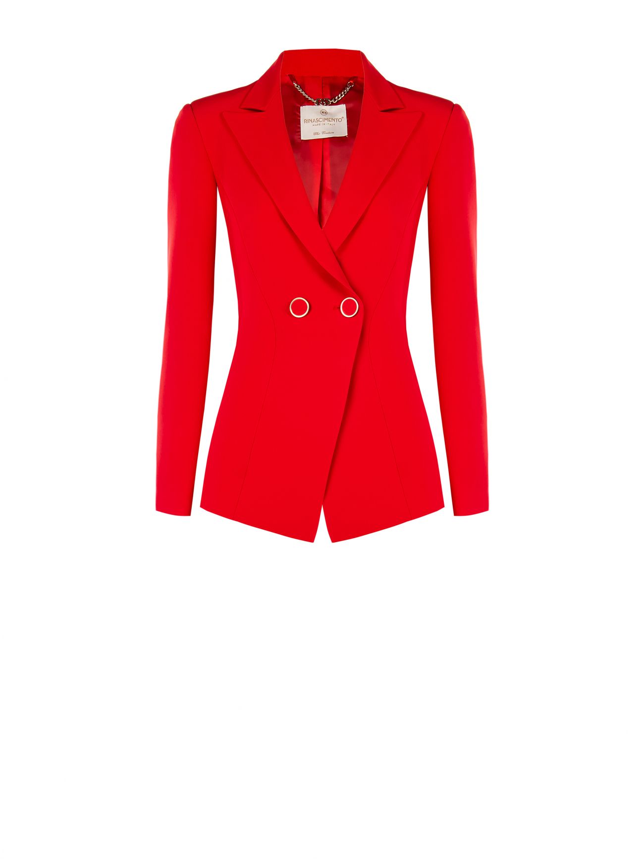 Red Double-Breasted Jacket in Technical Fabric det_4