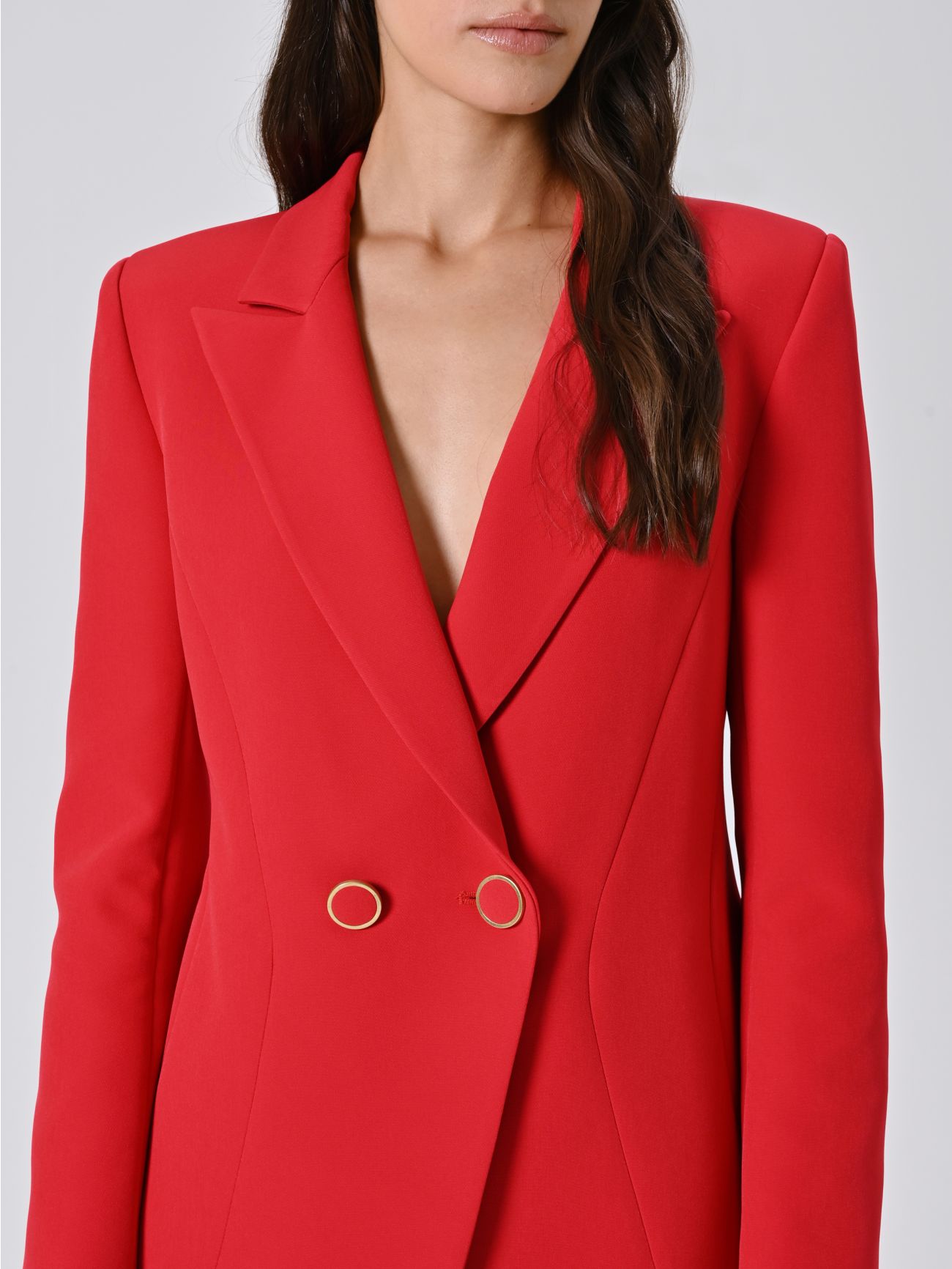Red Double-Breasted Jacket in Technical Fabric in_i5