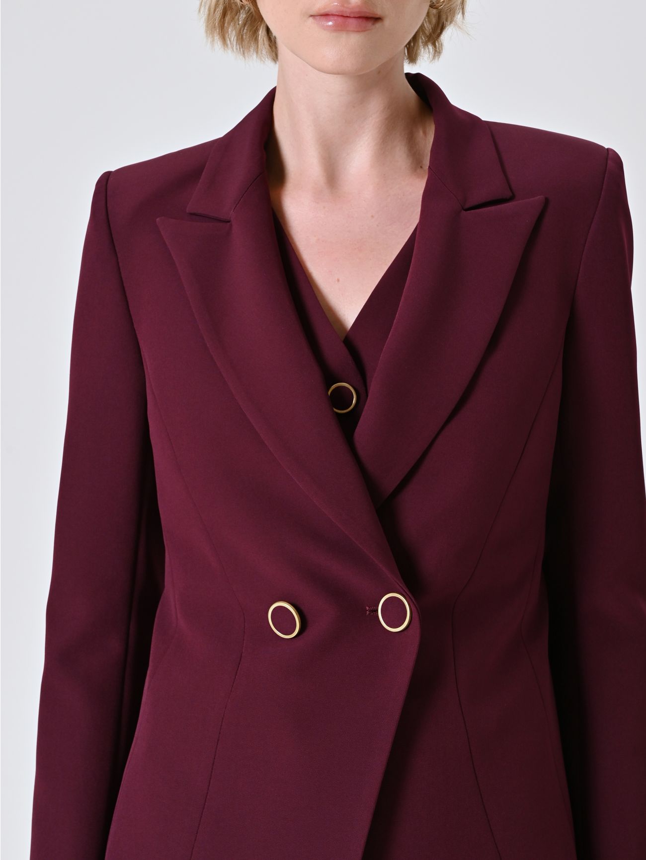 Veste croisée bordeaux en tissu technique in_i5