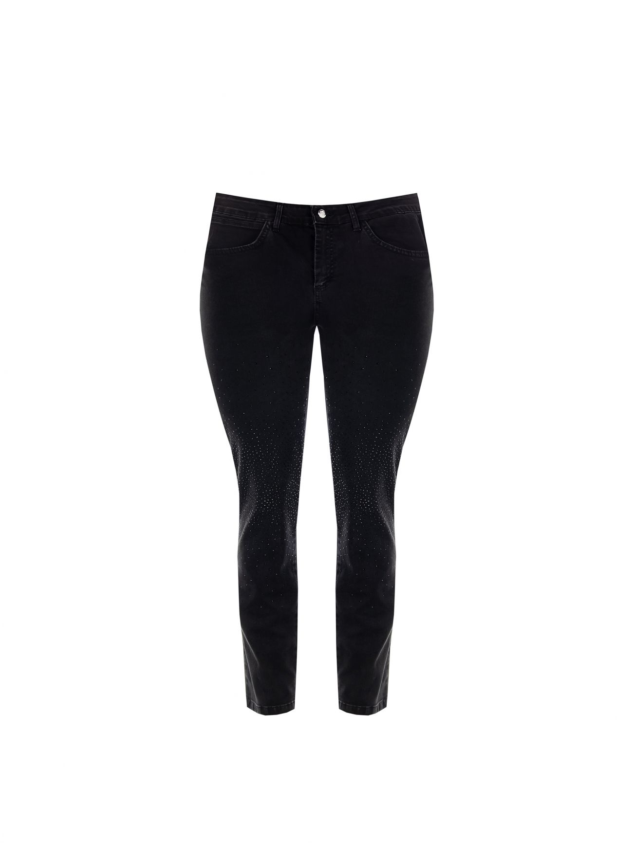 Curvy-Jeans in Schwarz mit Strass det_4