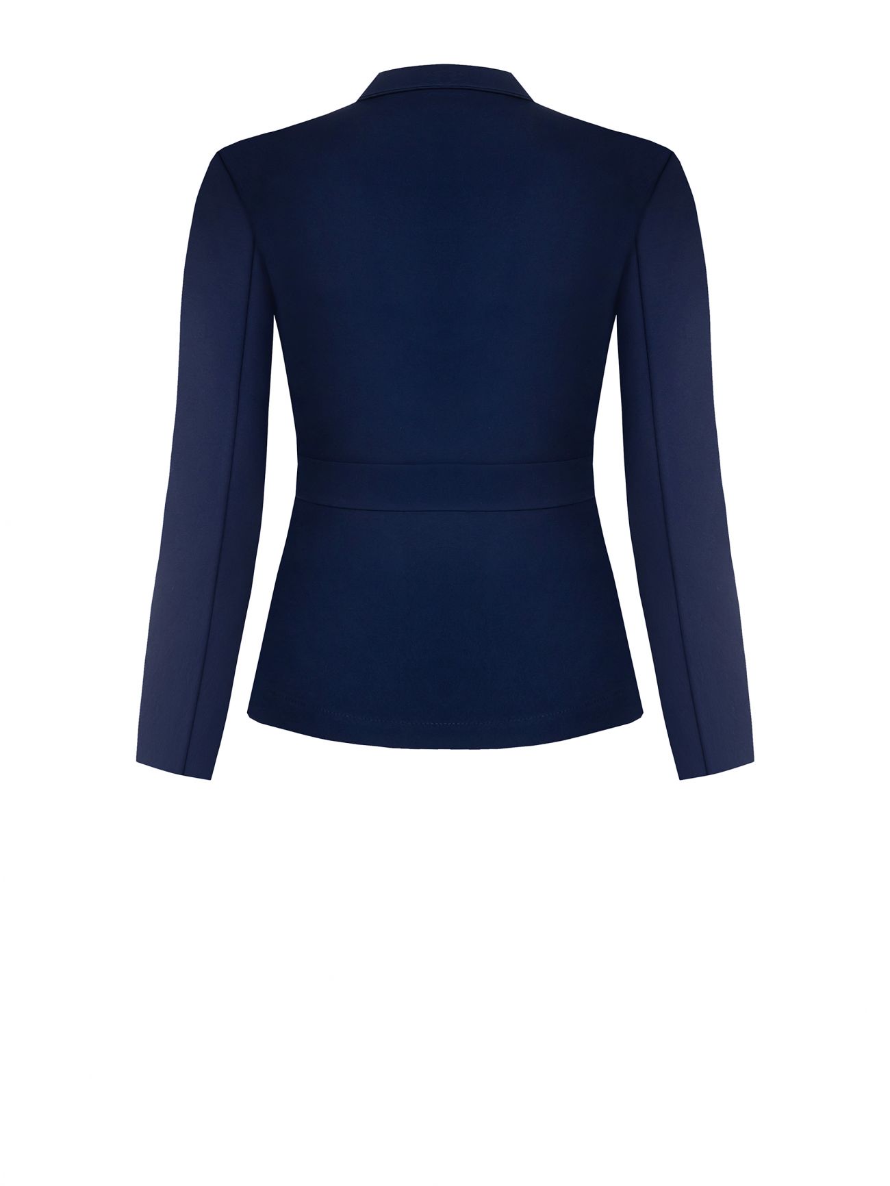 Curvy Blue Jacket with Zip in Scuba Crepe det_2