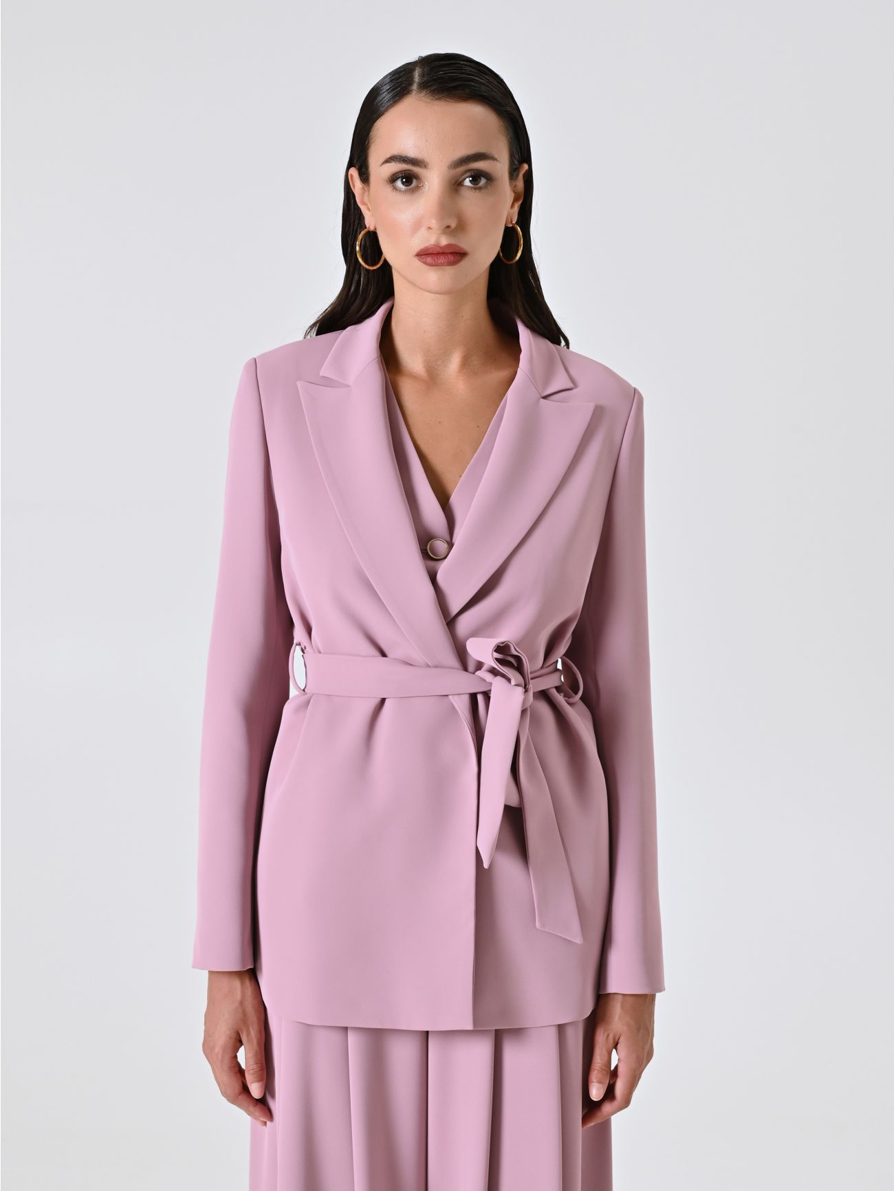Wrap Jacket in Mauve Pink Cady det_2