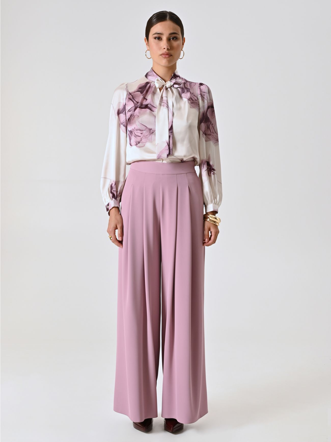 Mauve Pink Cady Trousers det_1
