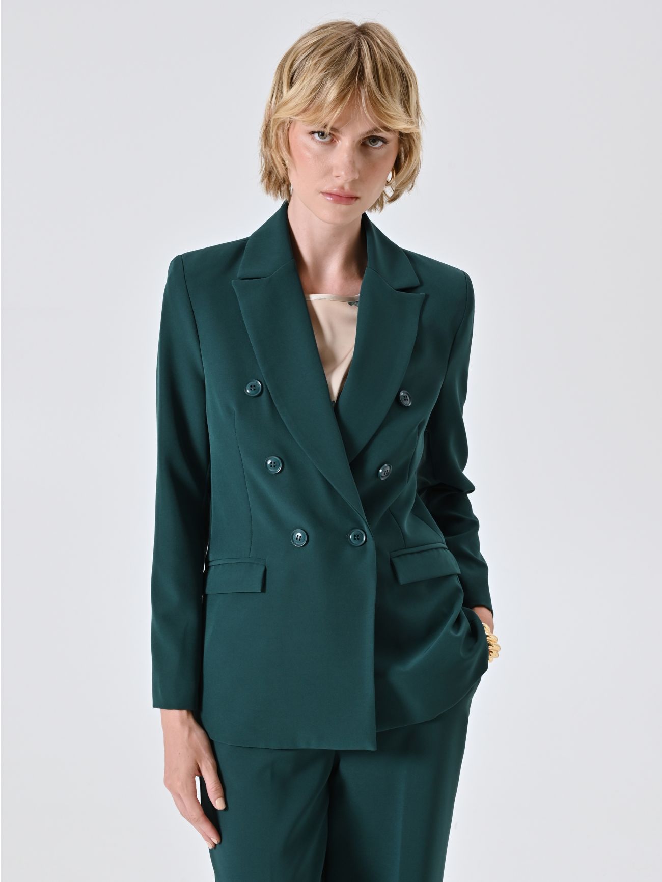 Chaqueta cruzada verde in_i7