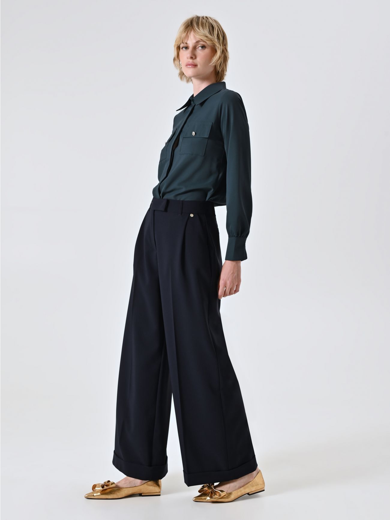 Pantaloni Blu con Pinces in_i7