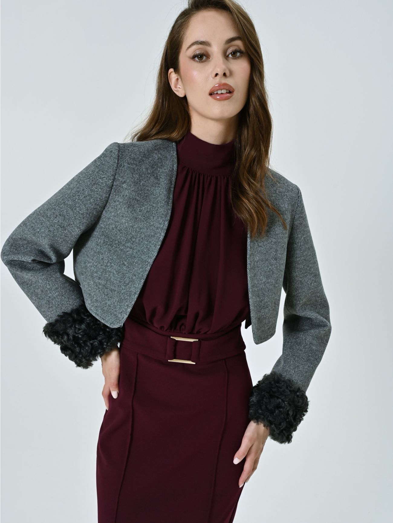 Three-in-One Coat with Fur-effect Cuffs in_i5