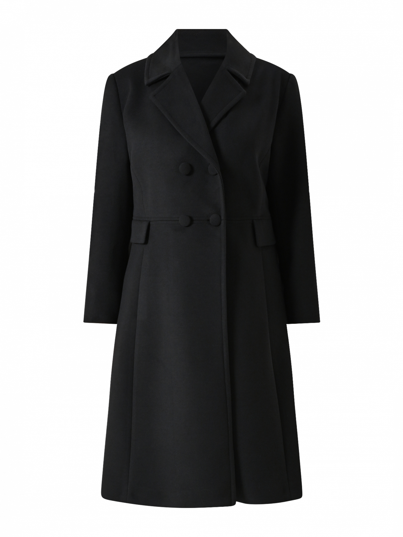 Cappotto Curvy Nero in Velour det_4