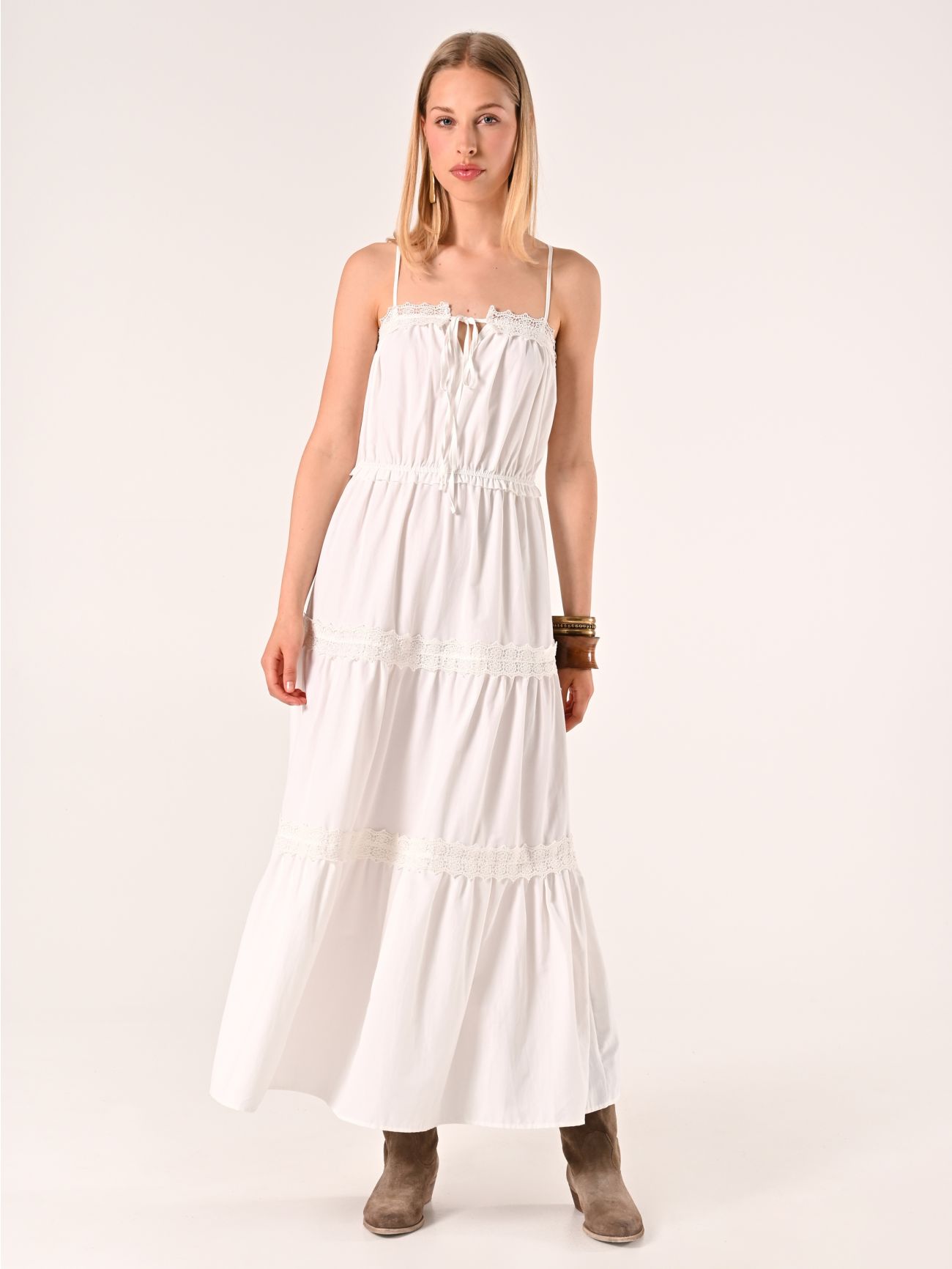 White Dress with Inserts in_i7