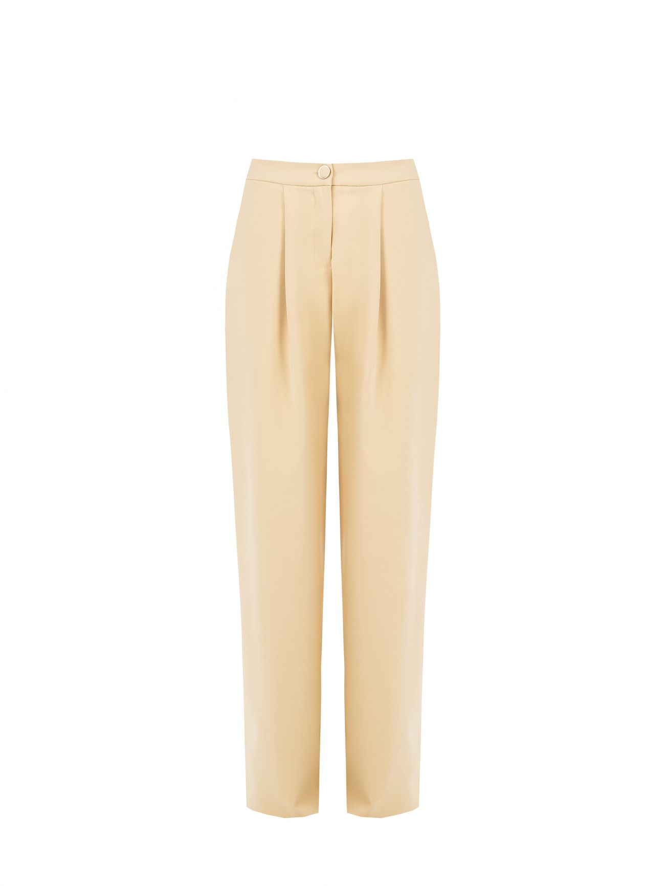Dark Beige Palazzo Trousers with Darts in Technical Fabric det_4