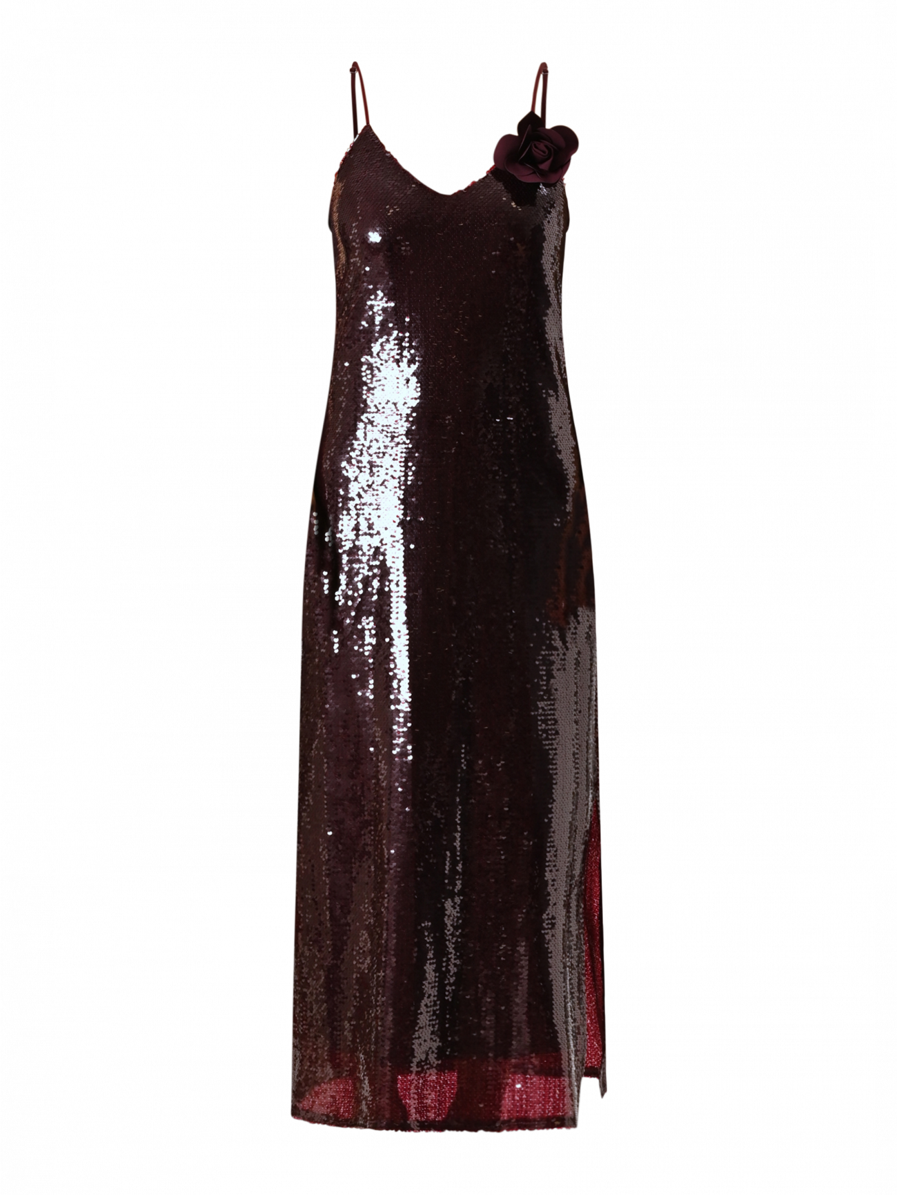 Robe bordeaux à paillettes det_4