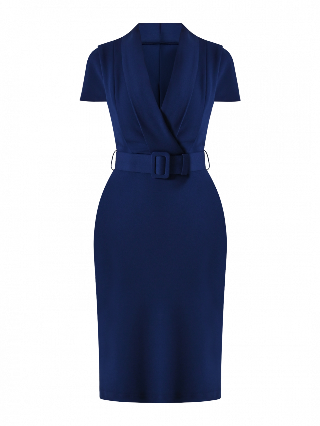 Robe fourreau bleue en néoprène det_4