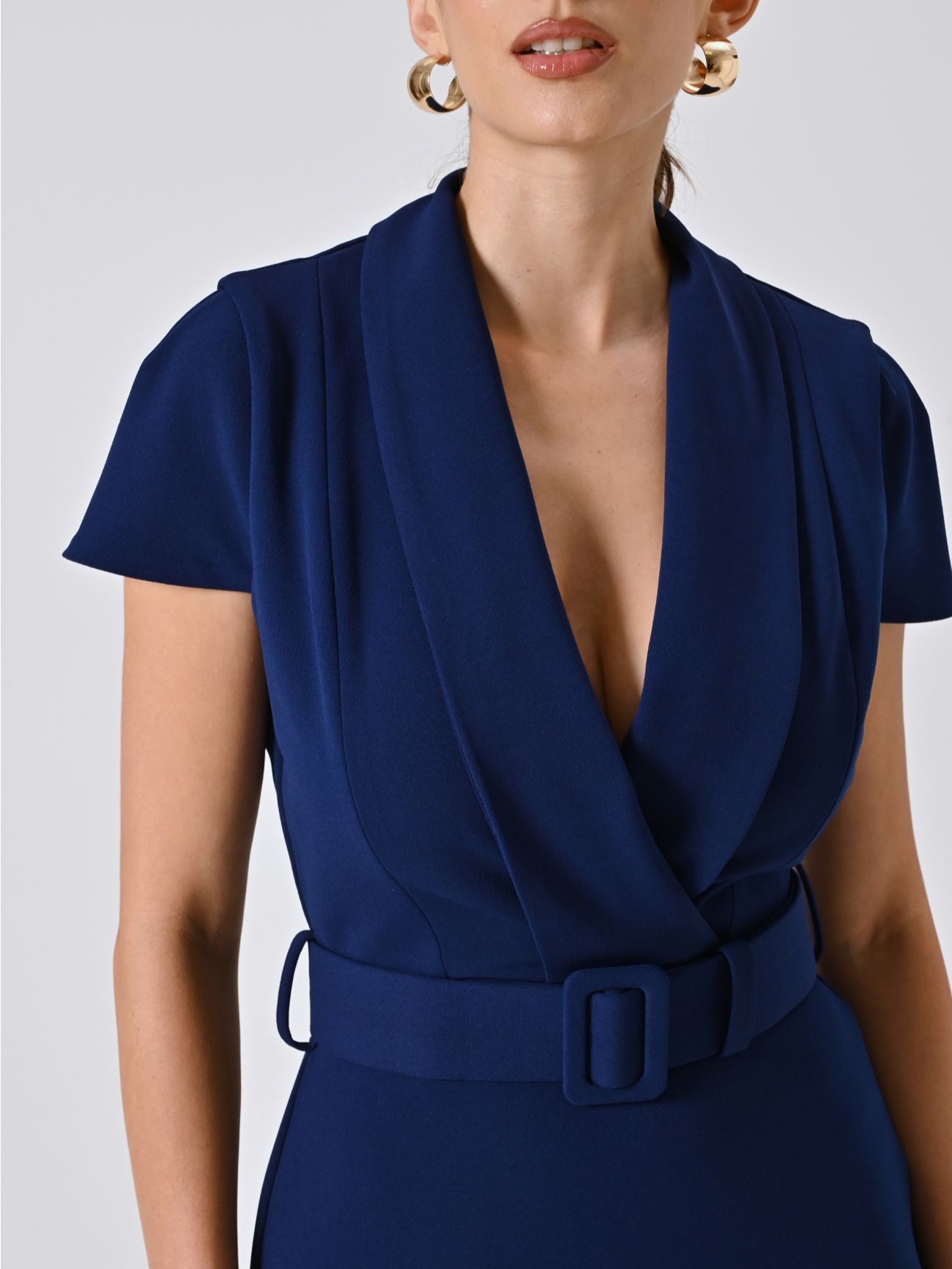 Robe fourreau bleue en néoprène in_i5