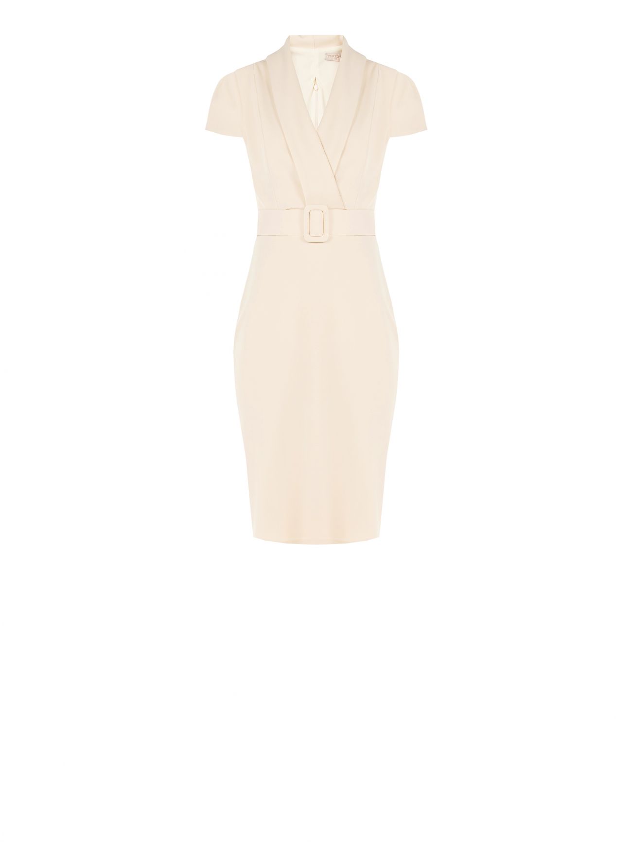 Tubino Beige Chiaro in Scuba Mano Crepe det_4