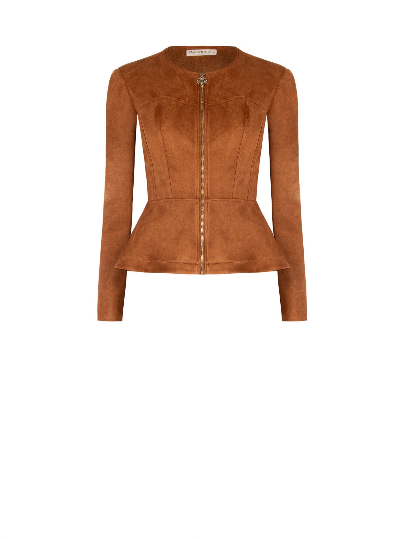 Veste marron cuir imitation daim det_4