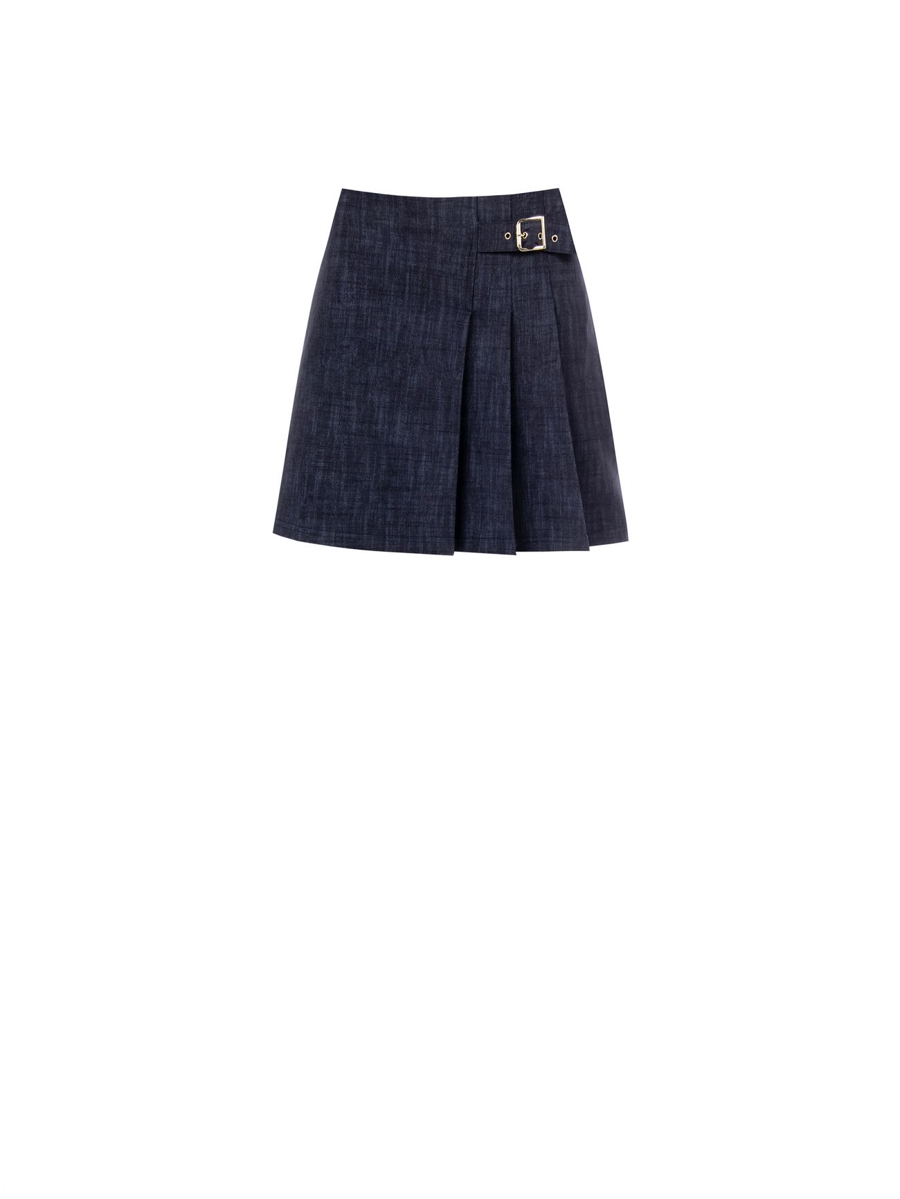 Mini spódnica z tkaniny slub punto Milano z efektem denimu det_4