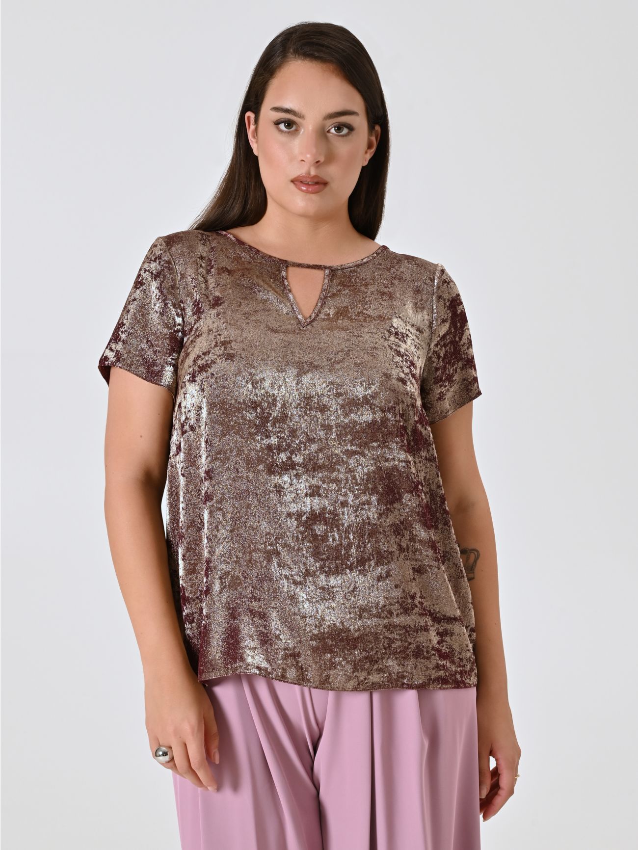 Blusa curvy burdeos in_i7
