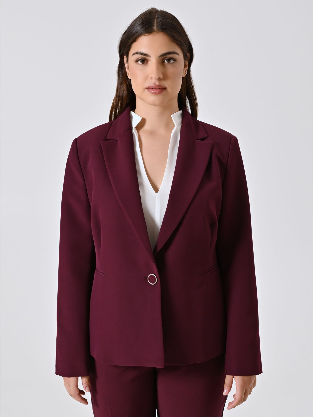 Giacca Curvy Bordeaux in Tessuto Tecnico det_2
