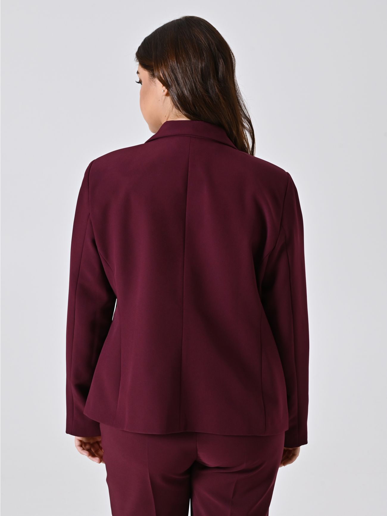 Giacca Curvy Bordeaux in Tessuto Tecnico det_3