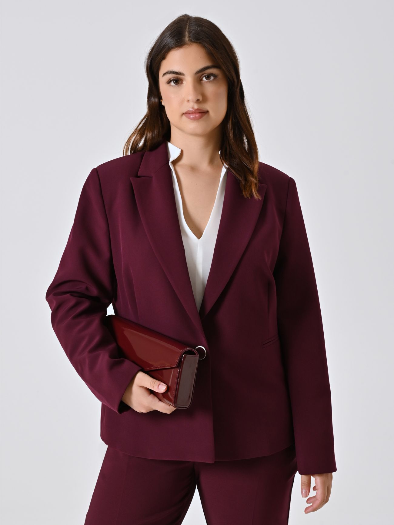 Giacca Curvy Bordeaux in Tessuto Tecnico in_i4