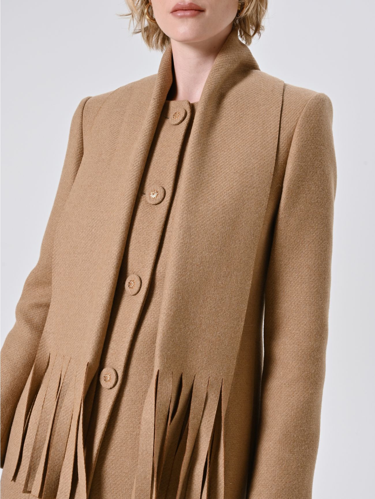 Cappotto Cammello con Sciarpa Removibile  in_i5