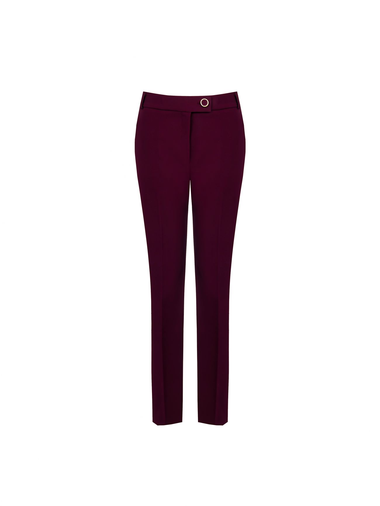 Burgundy Skinny Trousers in Technical Fabric det_4