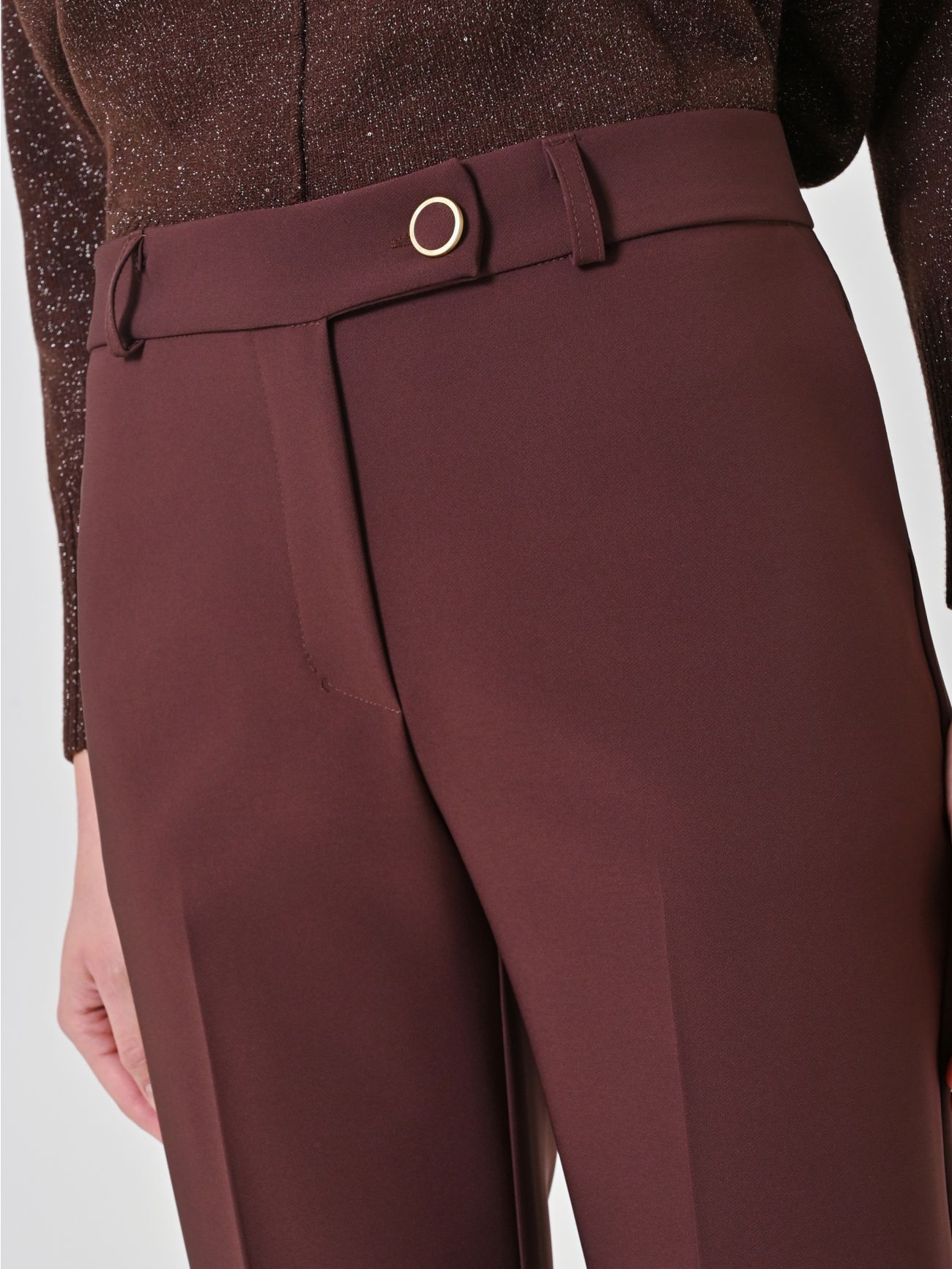 Pantaloni Skinny Marrone Cioccolato in Tessuto Tecnico in_i5