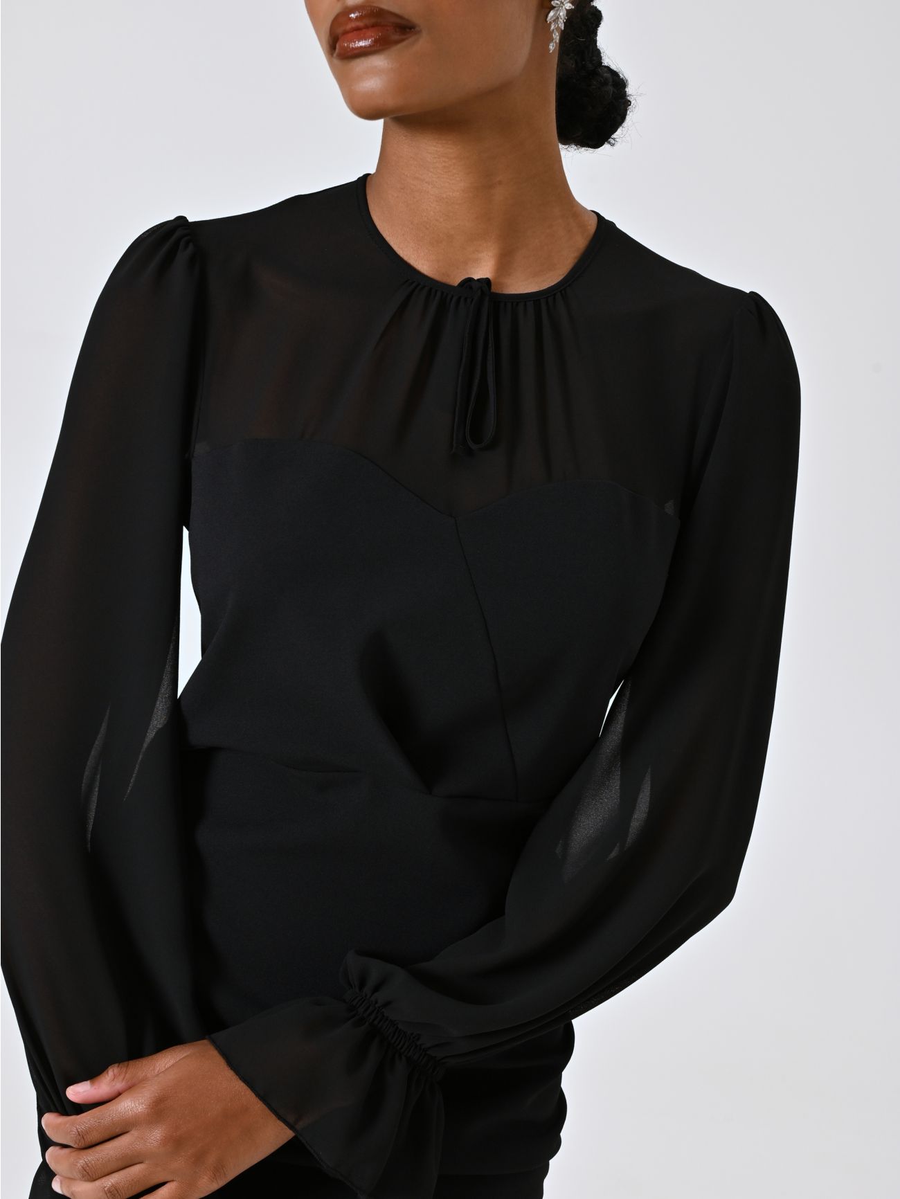 Bustier Sheath Dress with Ruching in_i5