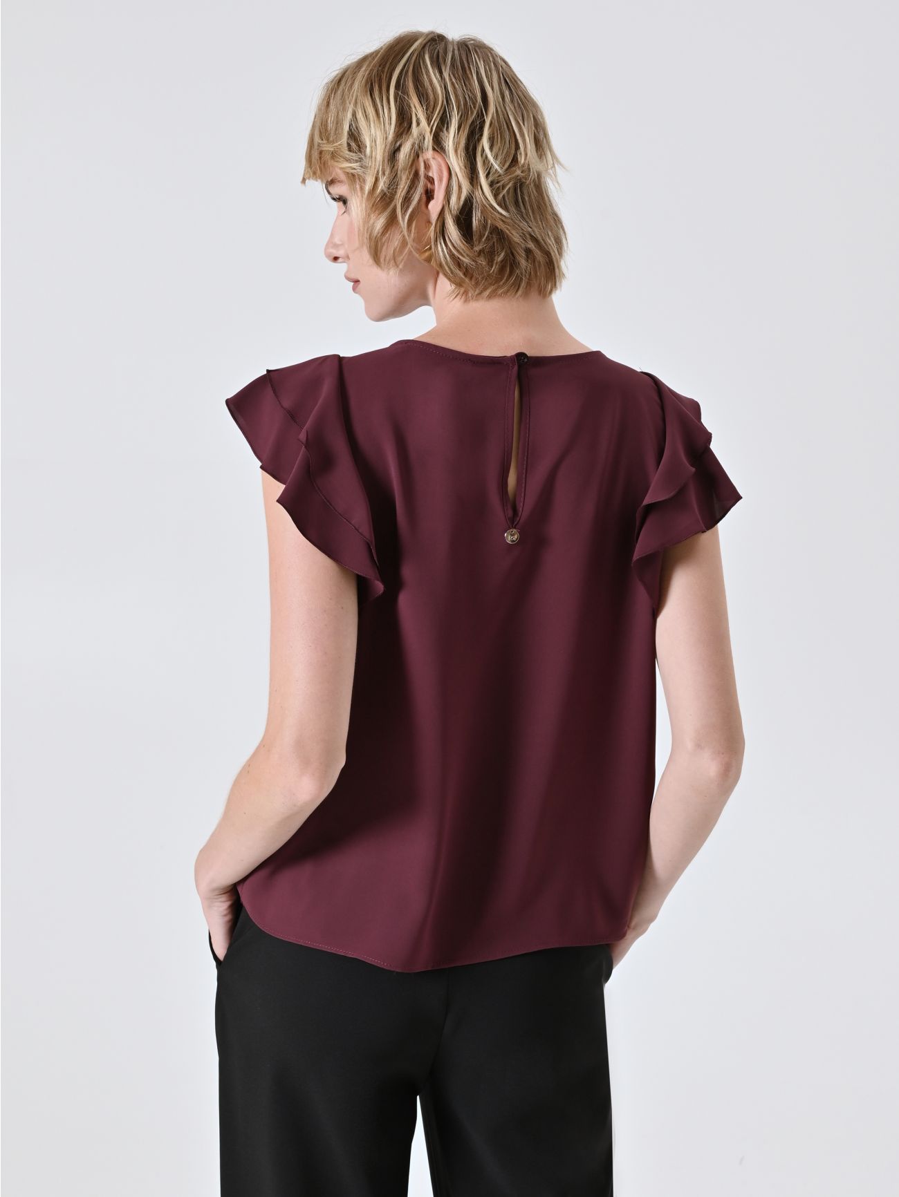 Top Bordeaux con Maniche ad Aletta det_3