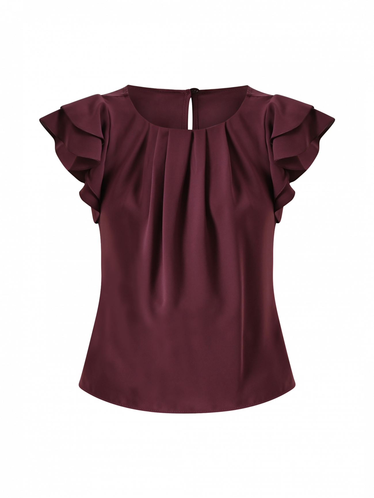 Burgundy Top with Cap Sleeves det_4