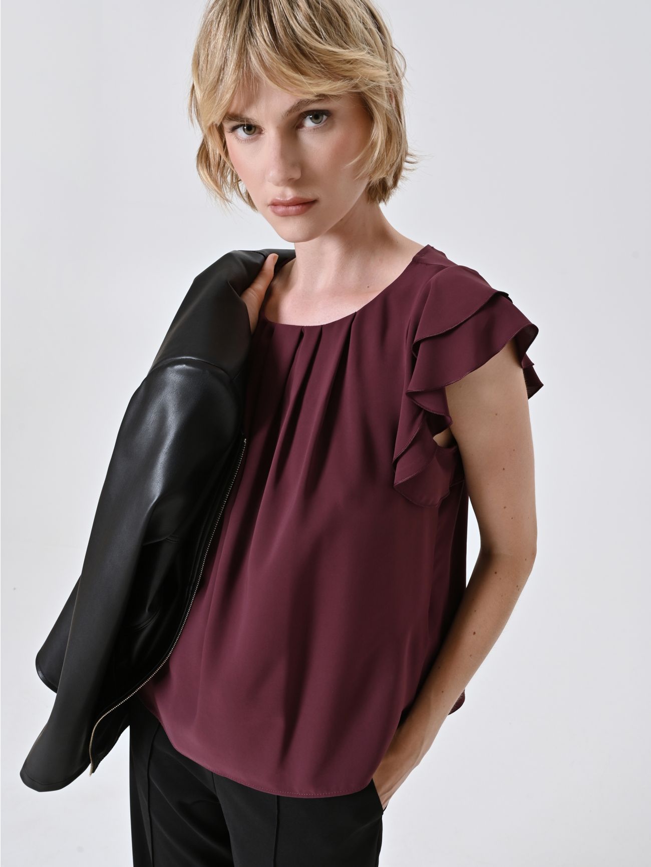 Top Bordeaux con Maniche ad Aletta sp_e1