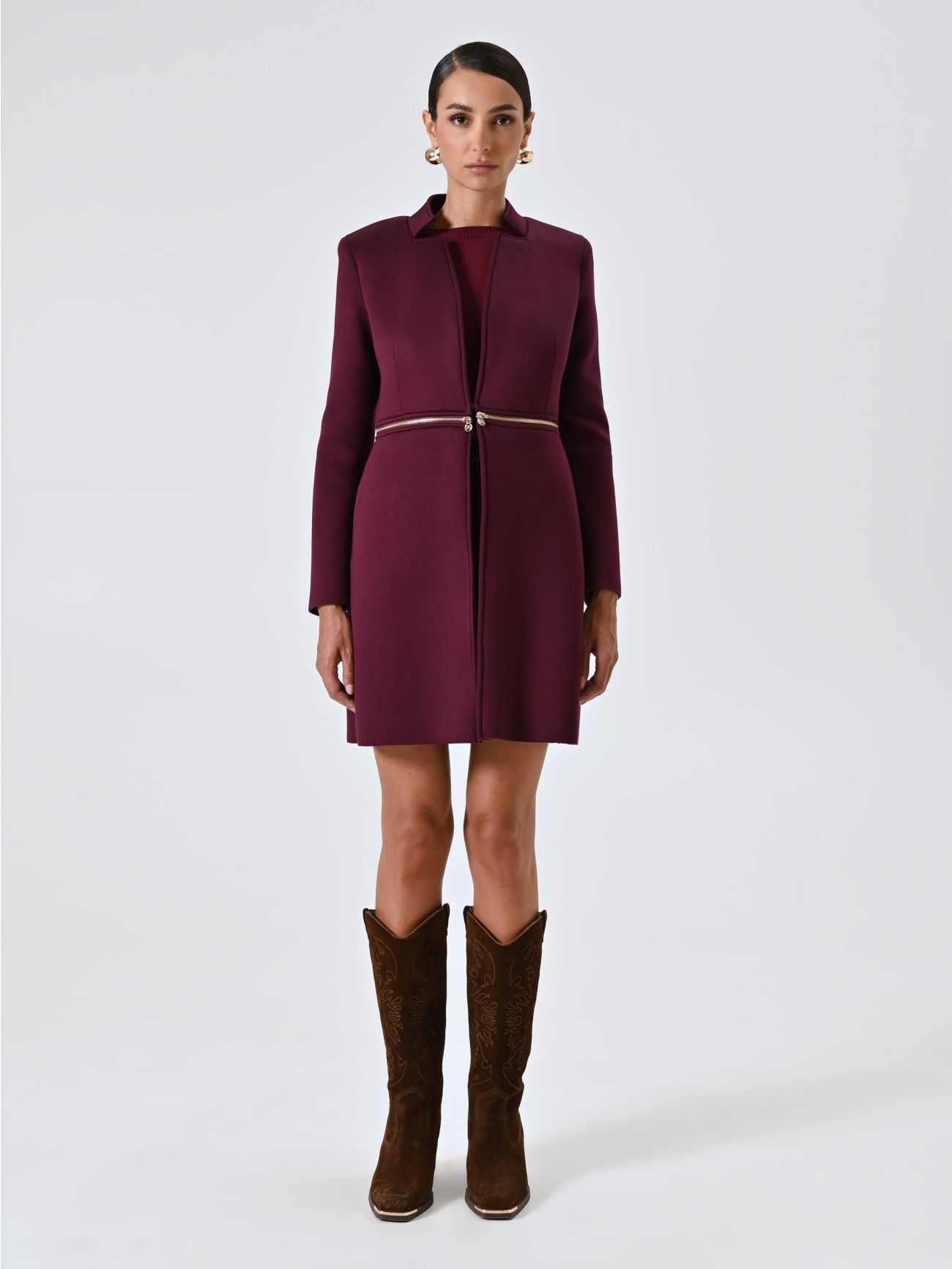 Cappotto Due-in-Uno Bordeaux in Scuba det_1