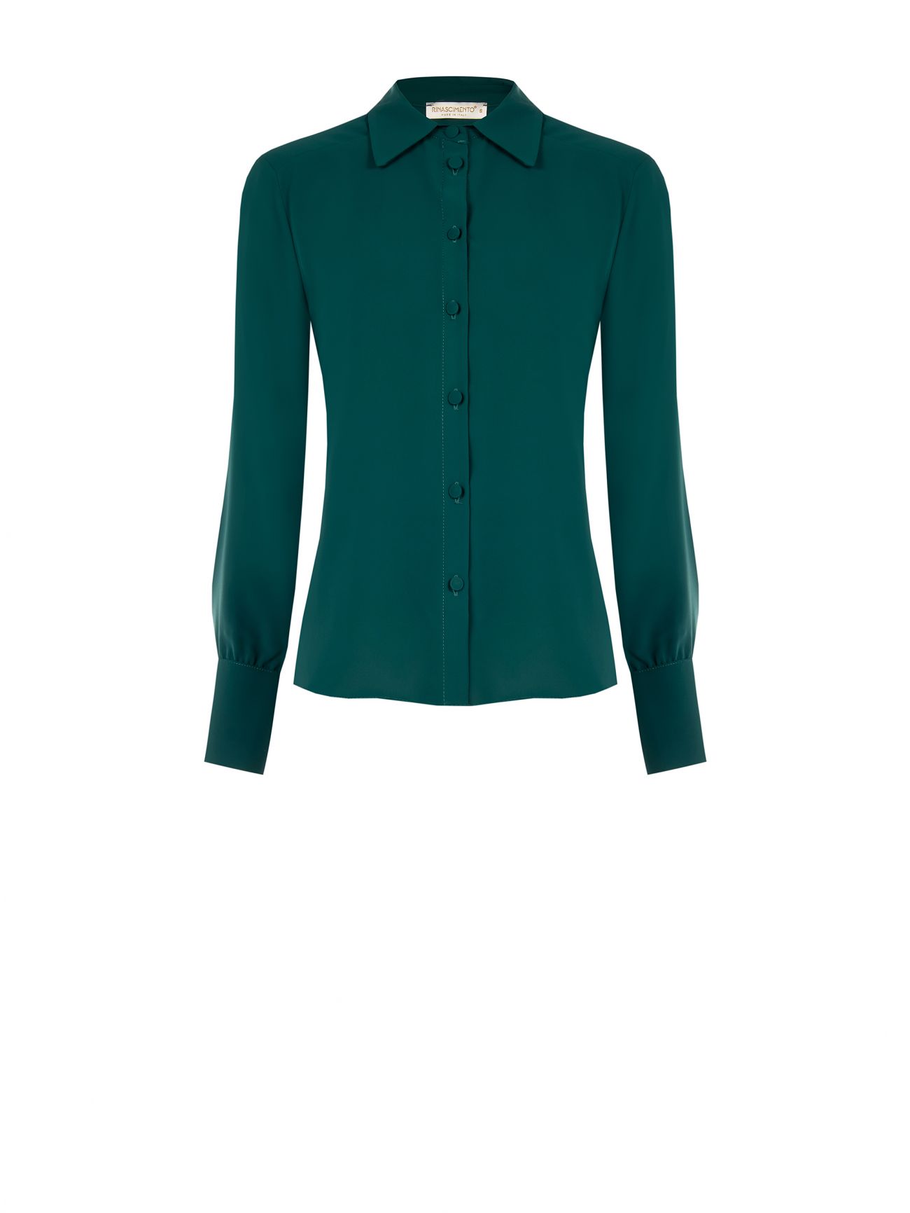 Chemise verte à boutons recouverts det_4