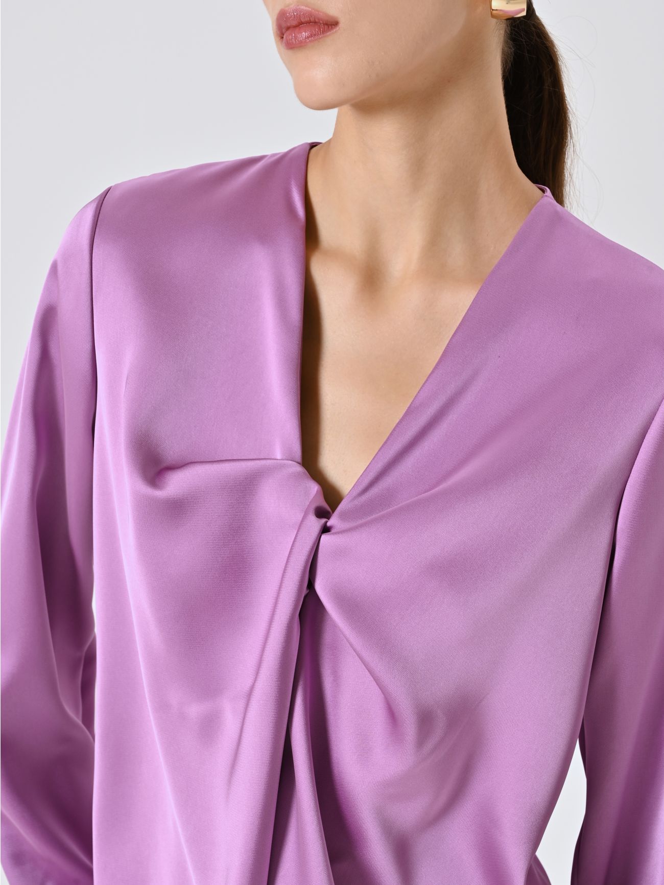 Blouse à nœud rose orchidée in_i5