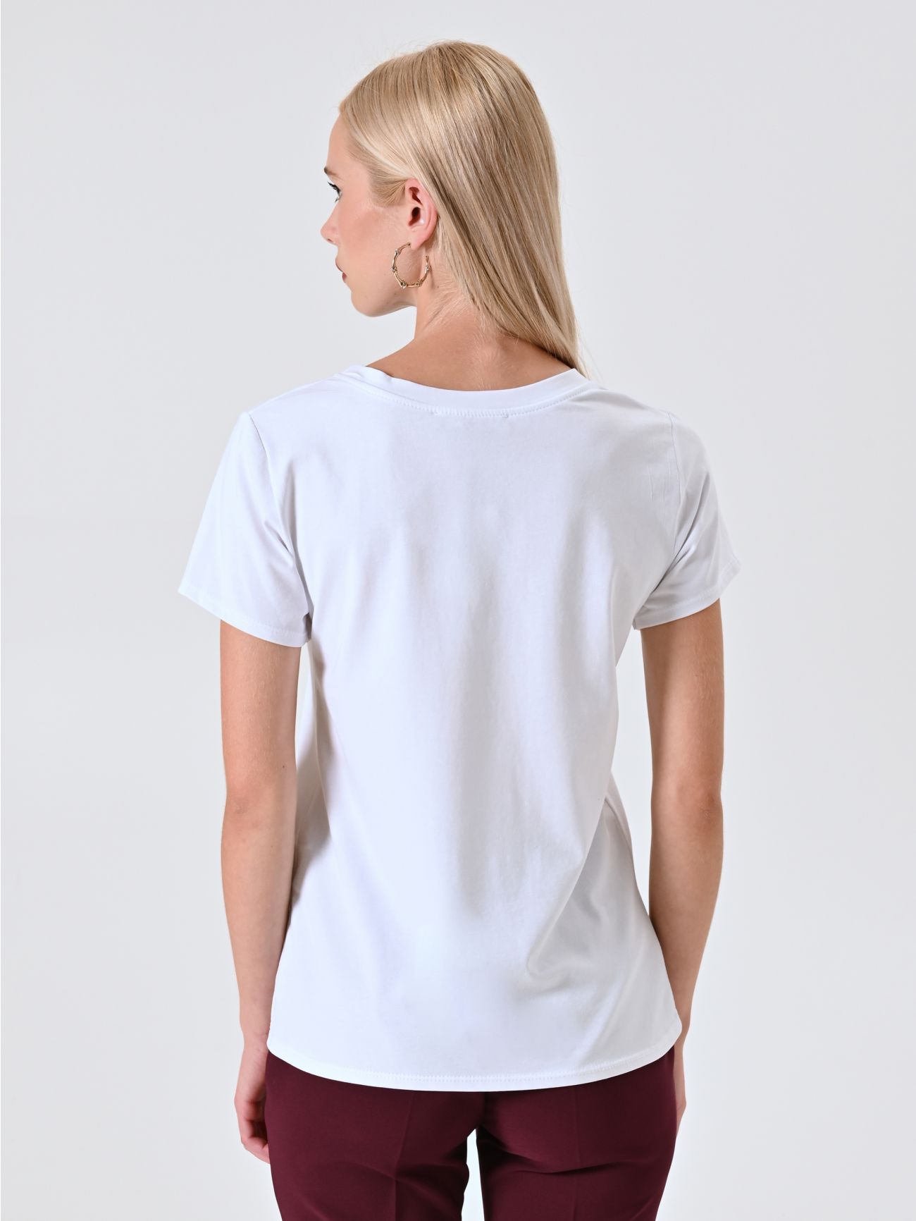 Biały T-shirt bawełniany Bellissima Sempre det_3