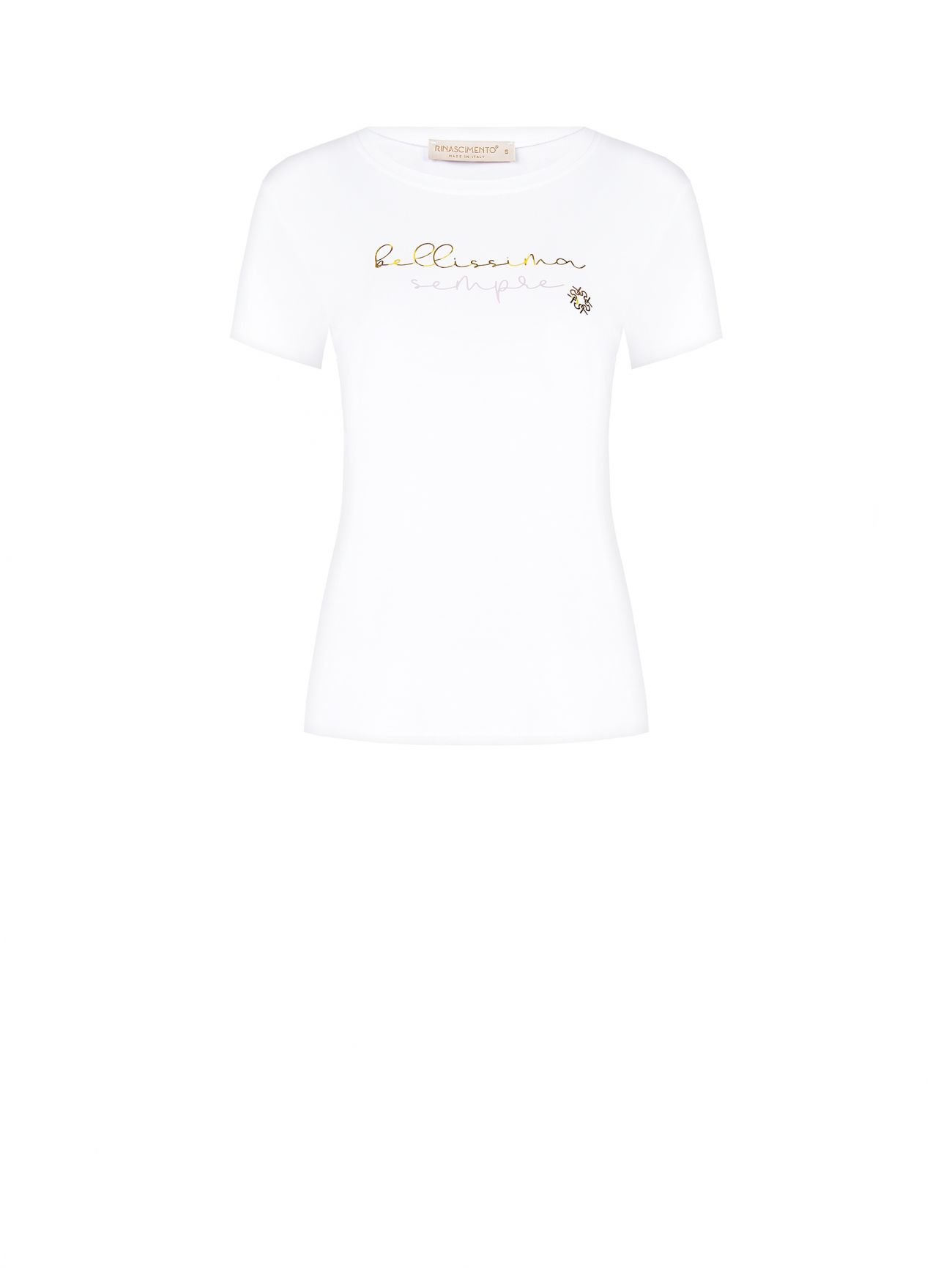 Biały T-shirt bawełniany Bellissima Sempre det_4