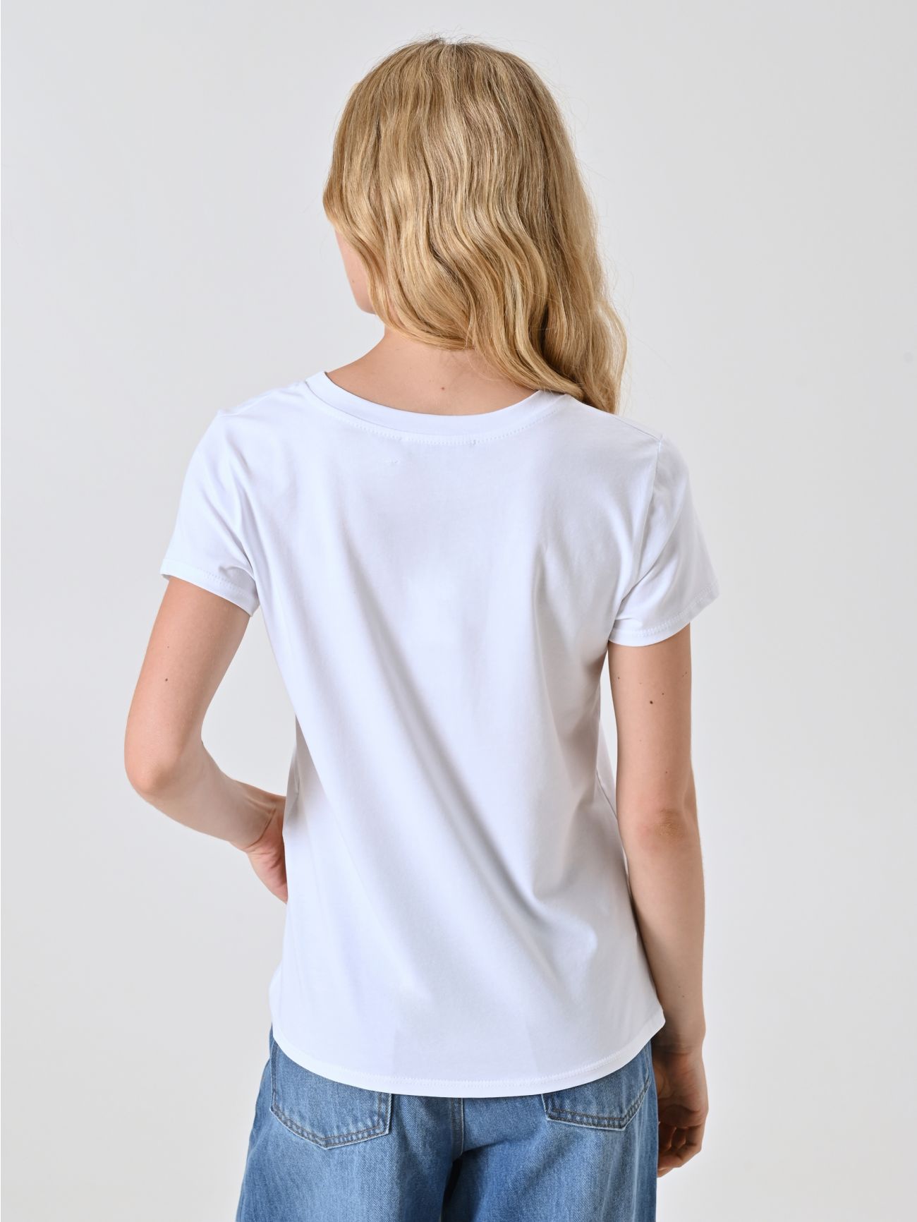 T-shirt Bianca in Cotone Storia di Stile det_3
