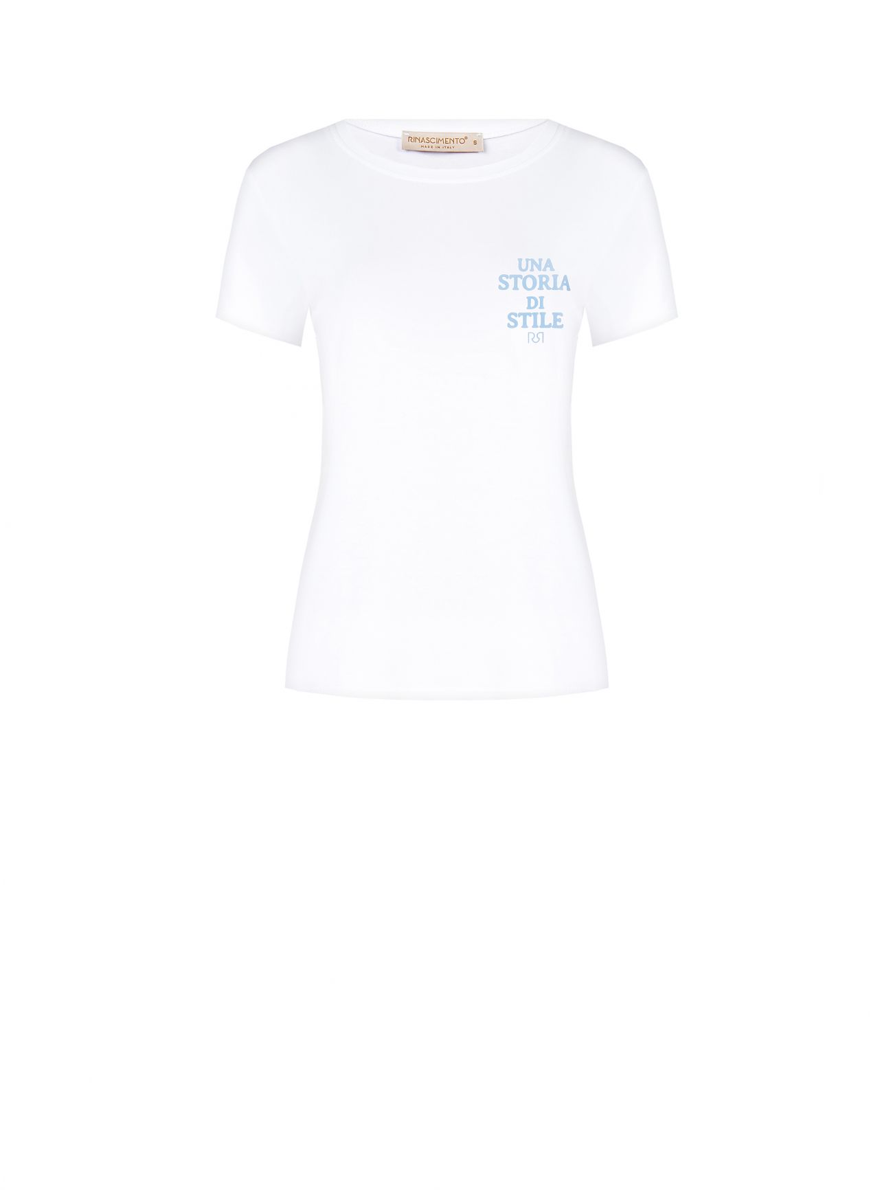White Cotton T-shirt Storia di Stile det_4