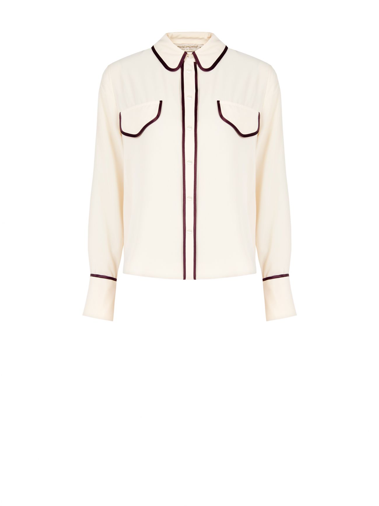Camisa con ribetes burdeos det_4