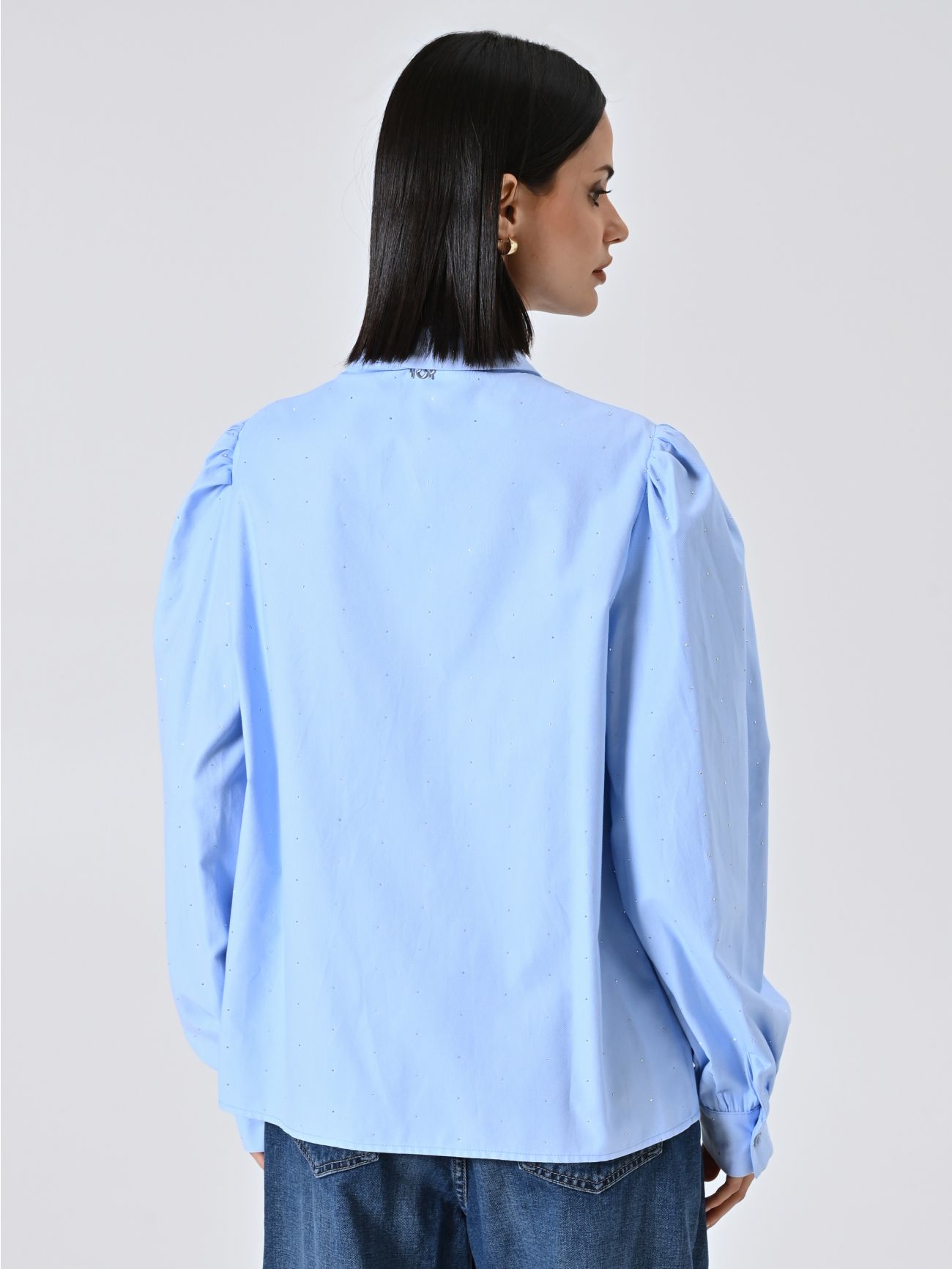 Bluse mit Mikro-Strasssteinen und Schleife det_3