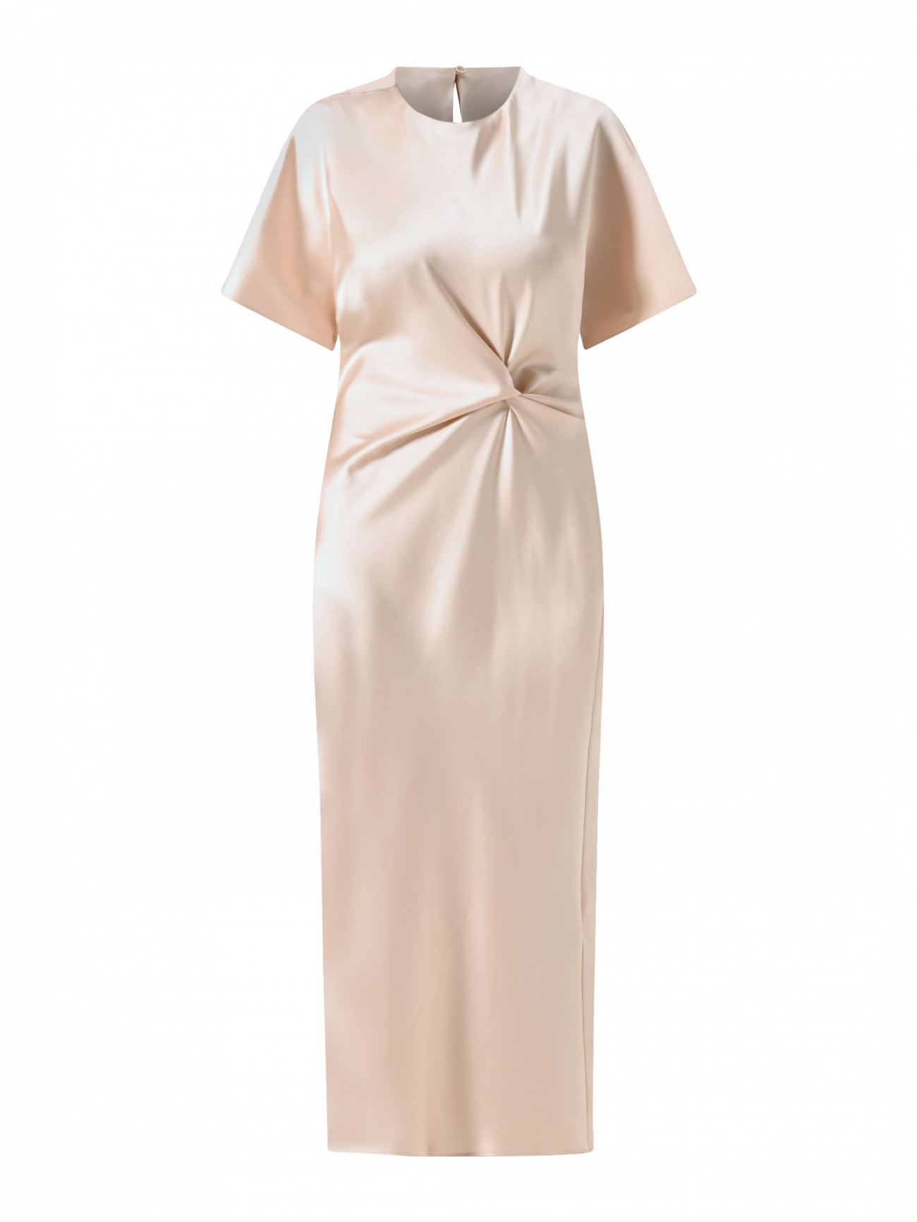 Abito Beige in Raso con Nodo det_4