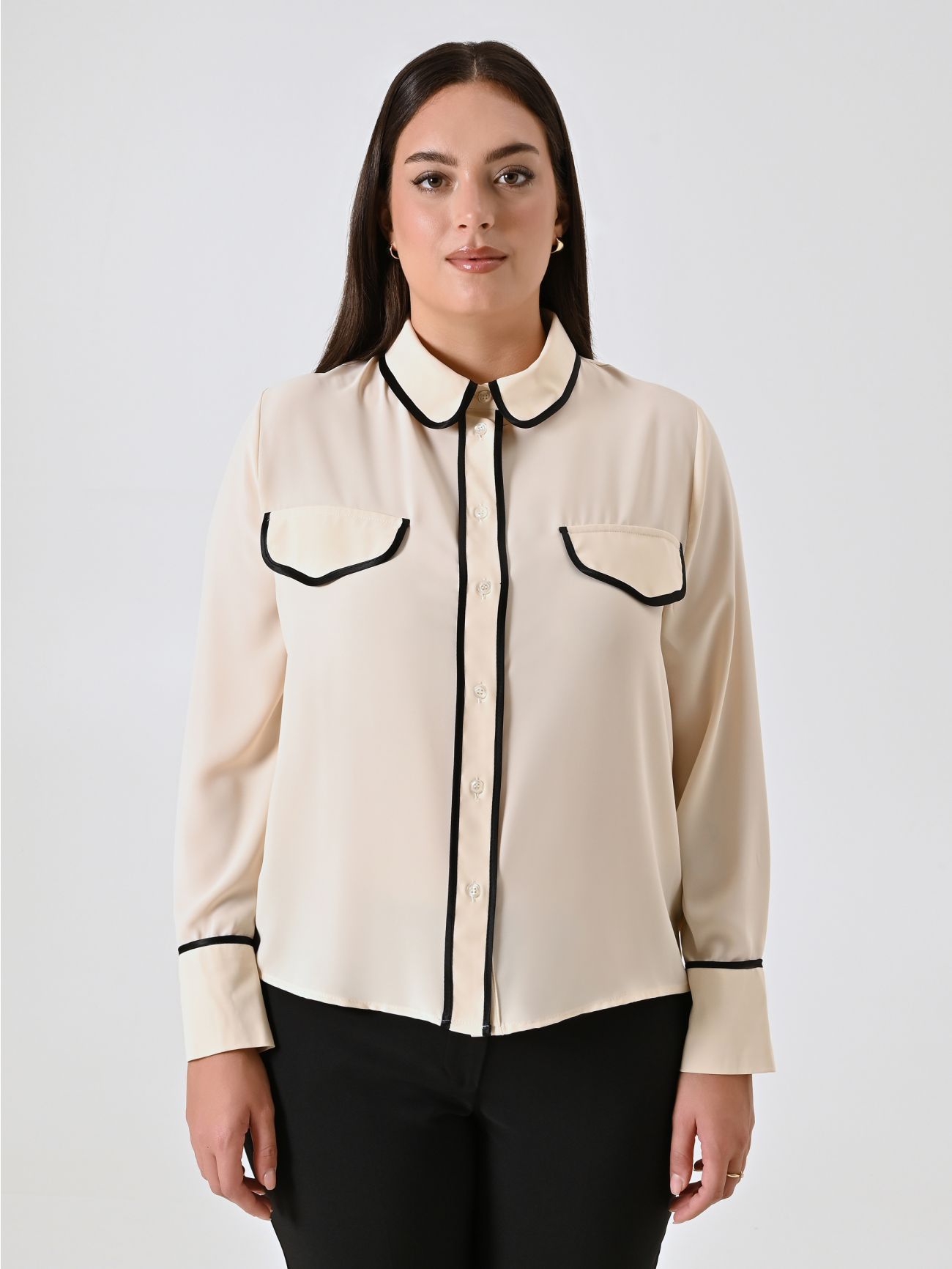 Curvy Blouse with Piping det_2
