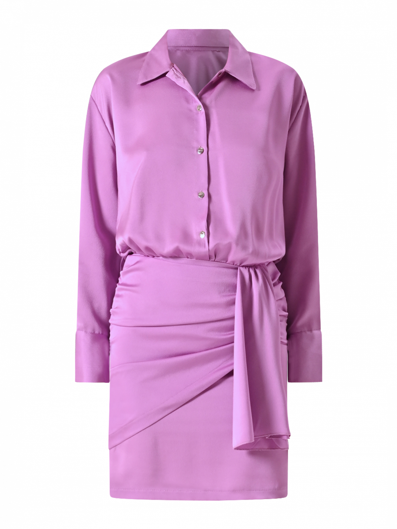 Szmizjerka z satyny o nieregularnym splocie jasnofioletowa det_4