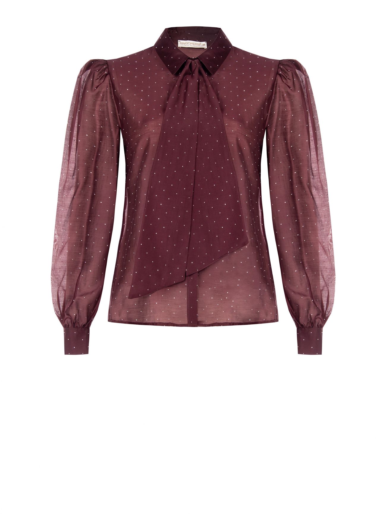 Curvy Burgundy Shirt with Rhinestones det_4