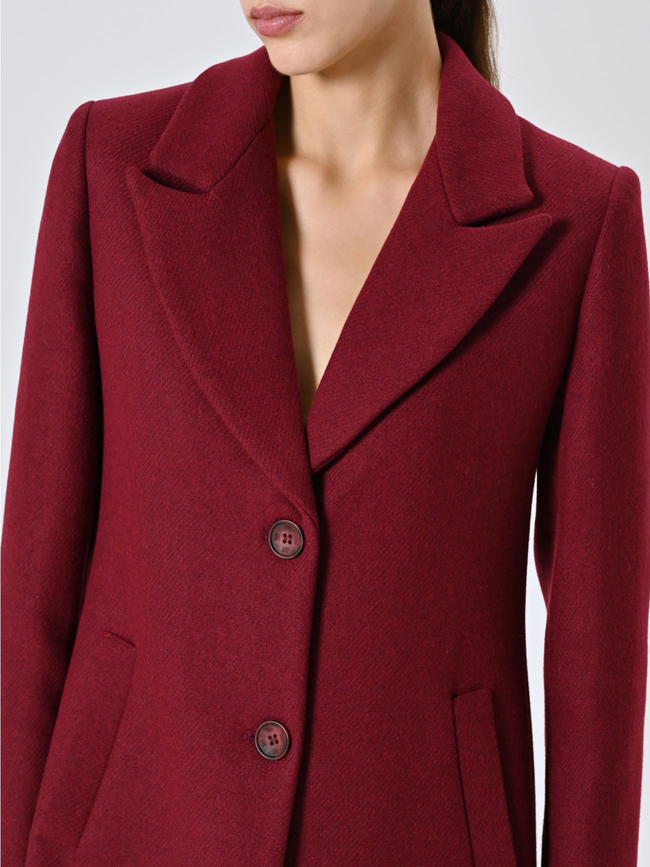 Burgundy Coat with Peak Lapels in_i5