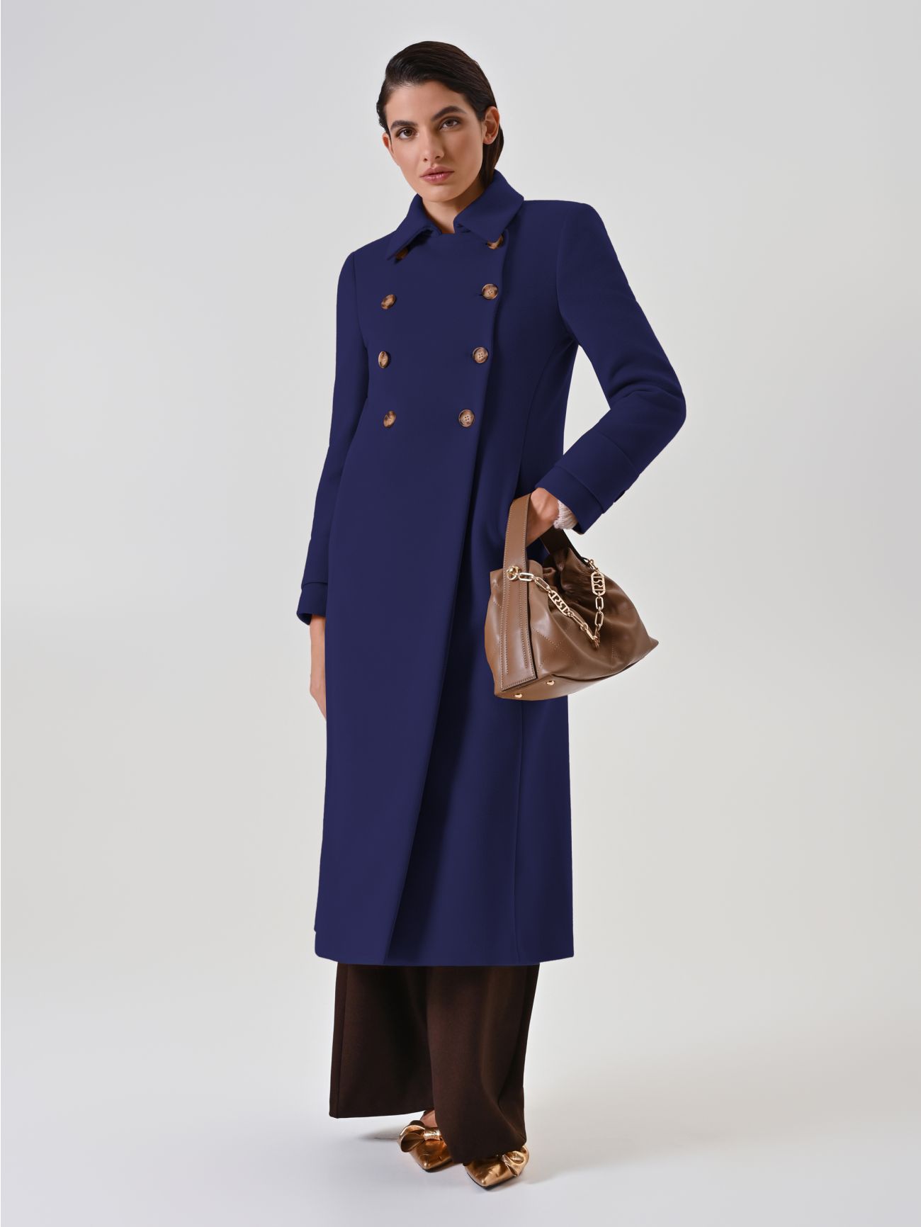 Navy Double-Breasted Long Coat sp_e1
