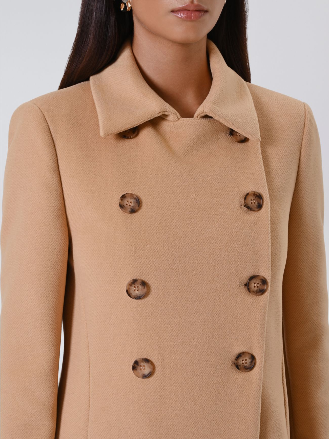 Maxi Cappotto Doppiopetto Cammello in_i5